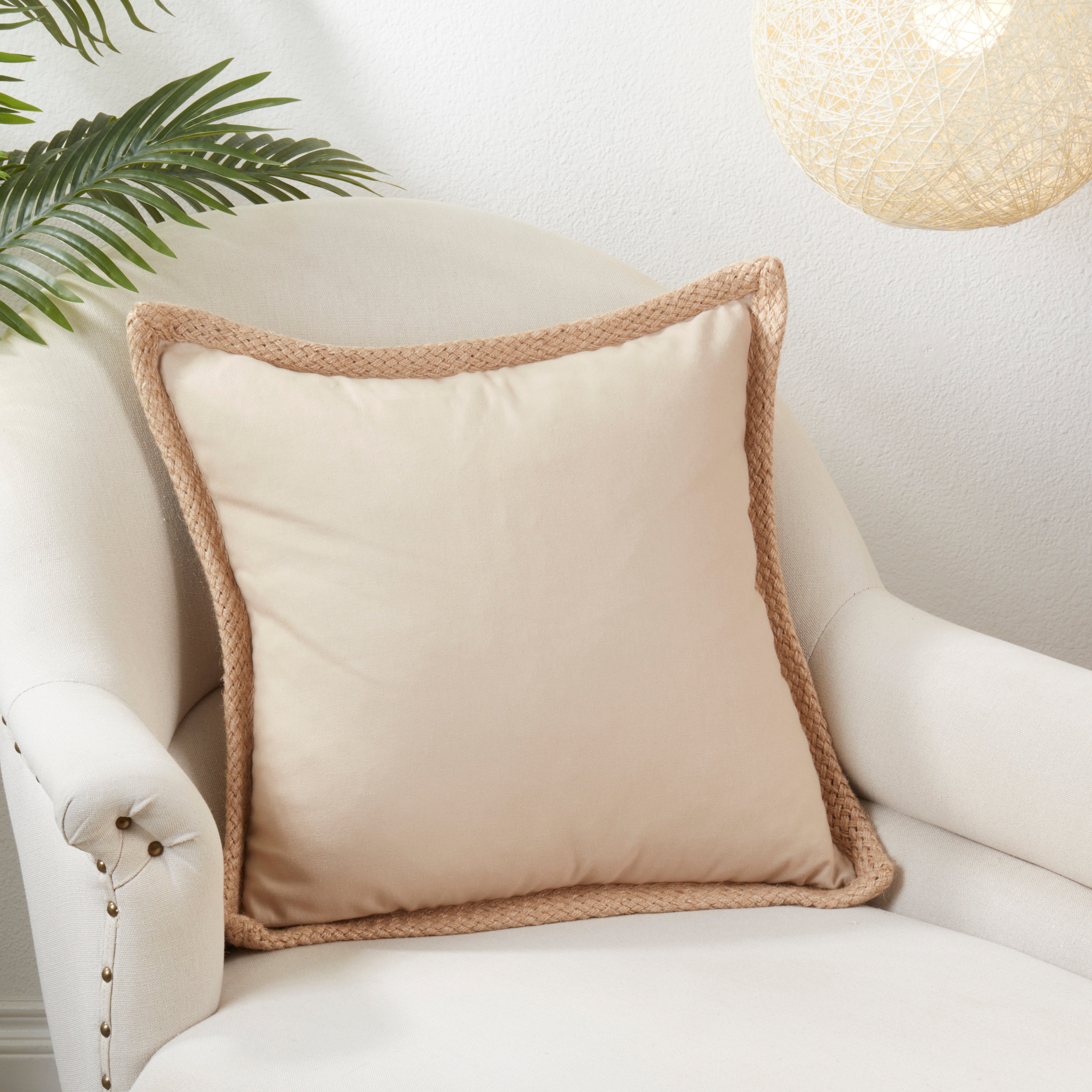 Jute-Braided Down Filled Throw Pillow