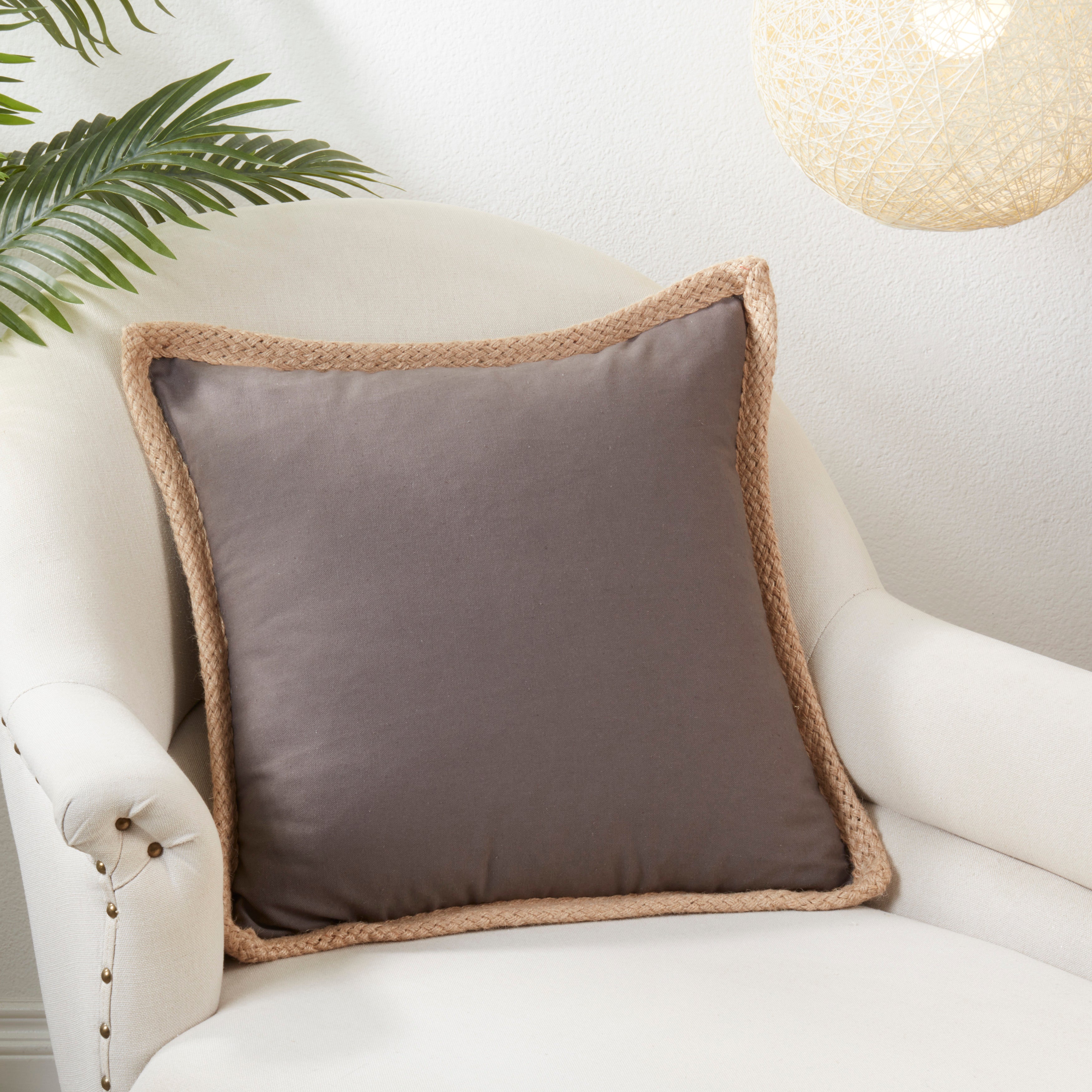 Jute-Braided Down Filled Throw Pillow