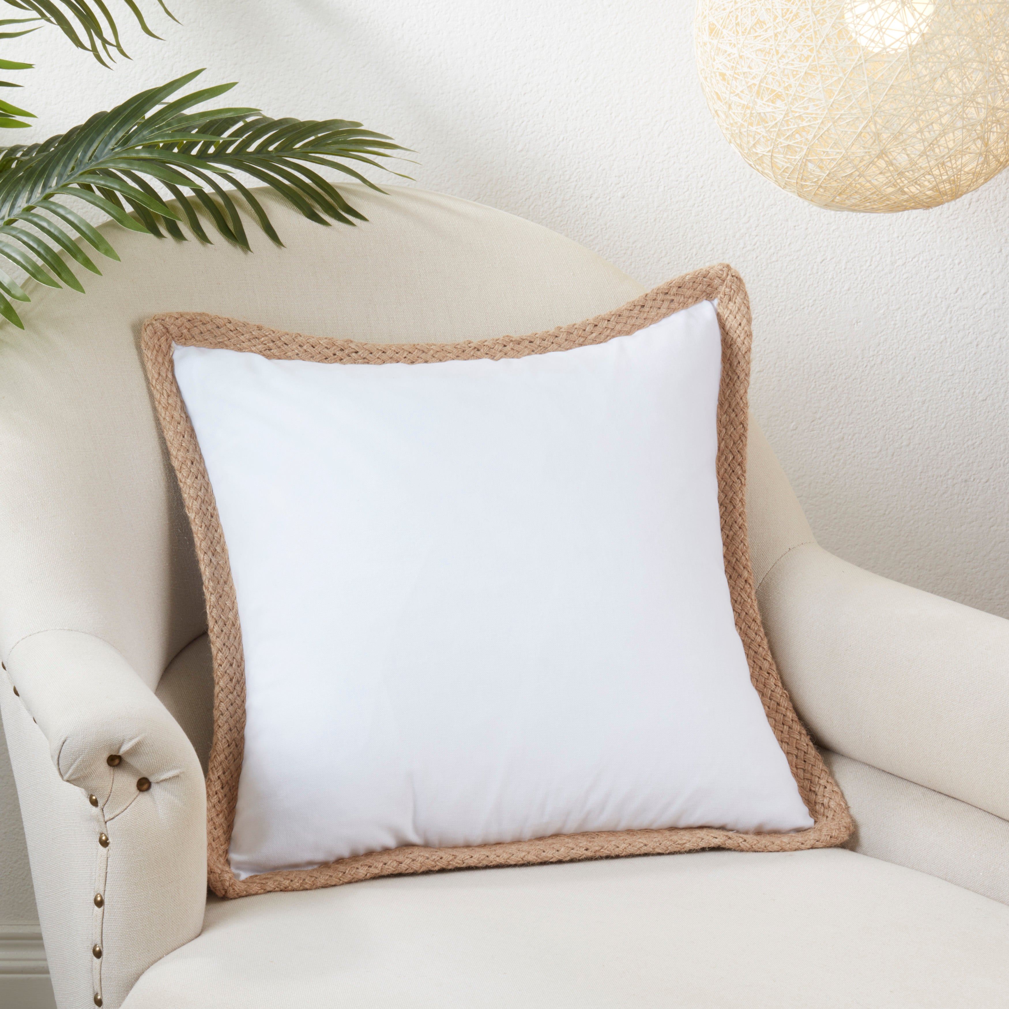 Jute-Braided Down Filled Throw Pillow