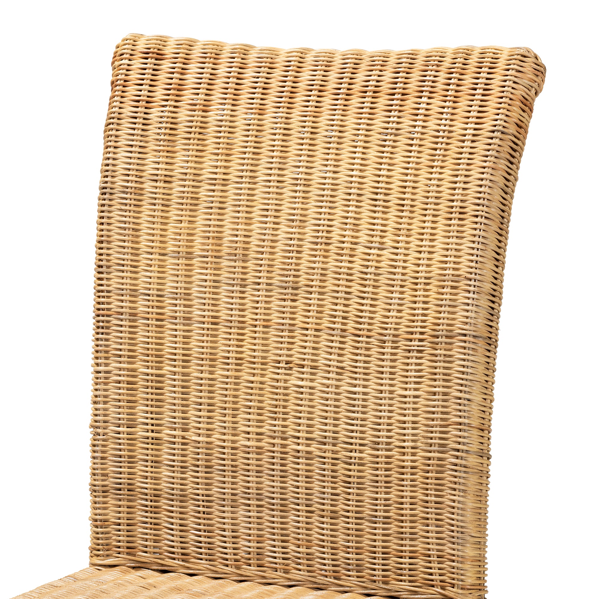 Therese Rattan and Mahogany Wood Dining Chair