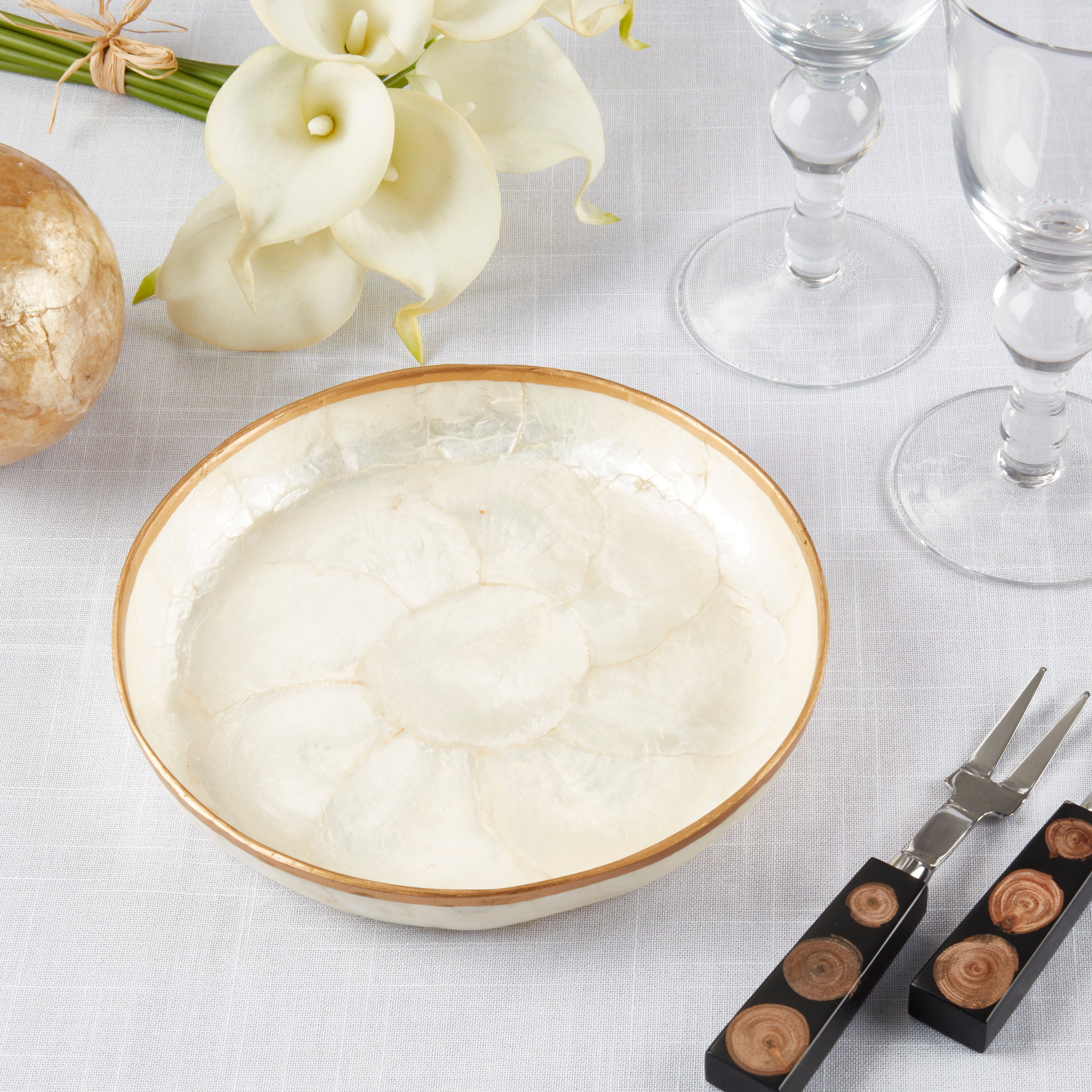 Handcrafted Capiz Shell Bowl, Set of 4