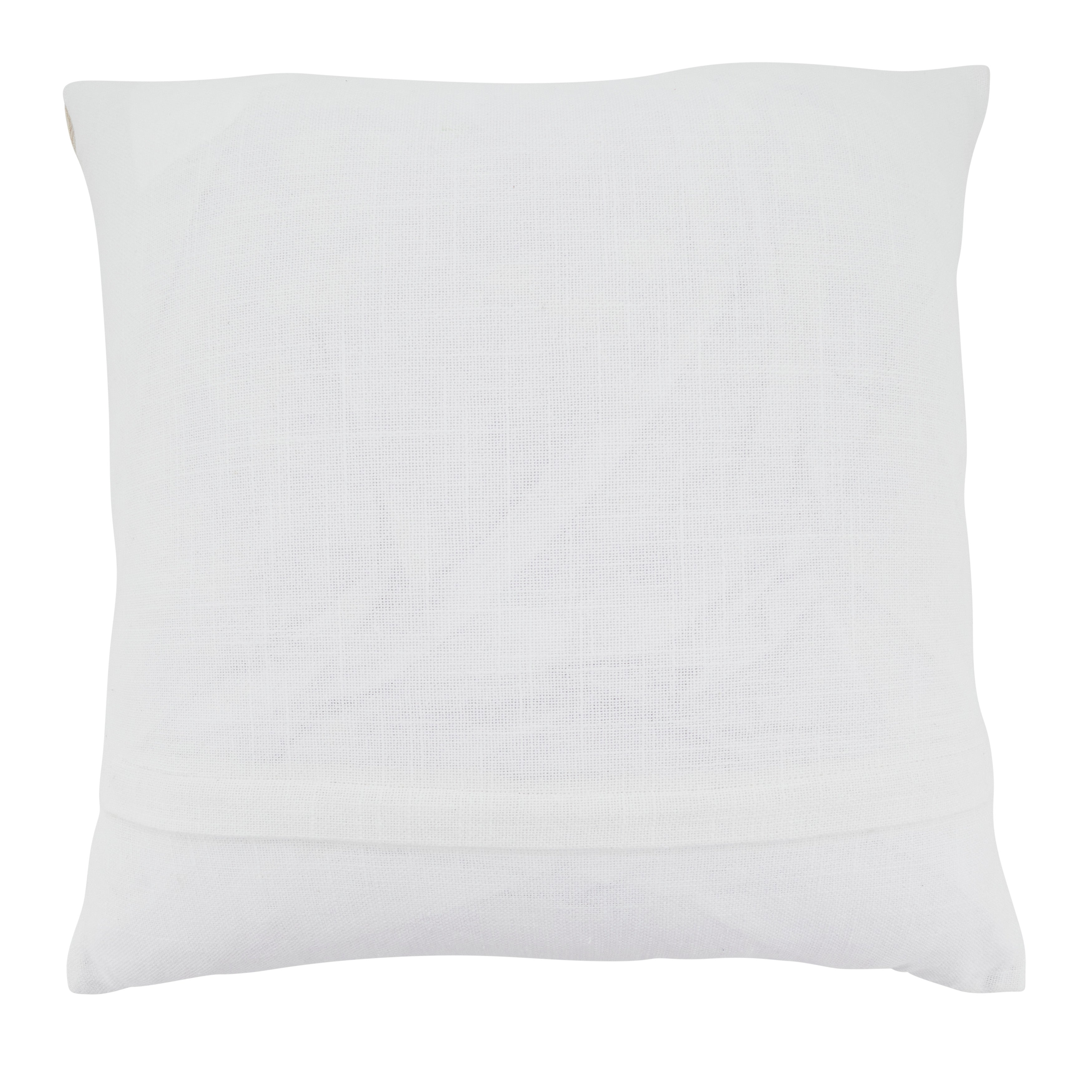 Embroidered Wave Cotton Poly Filled Throw Pillow
