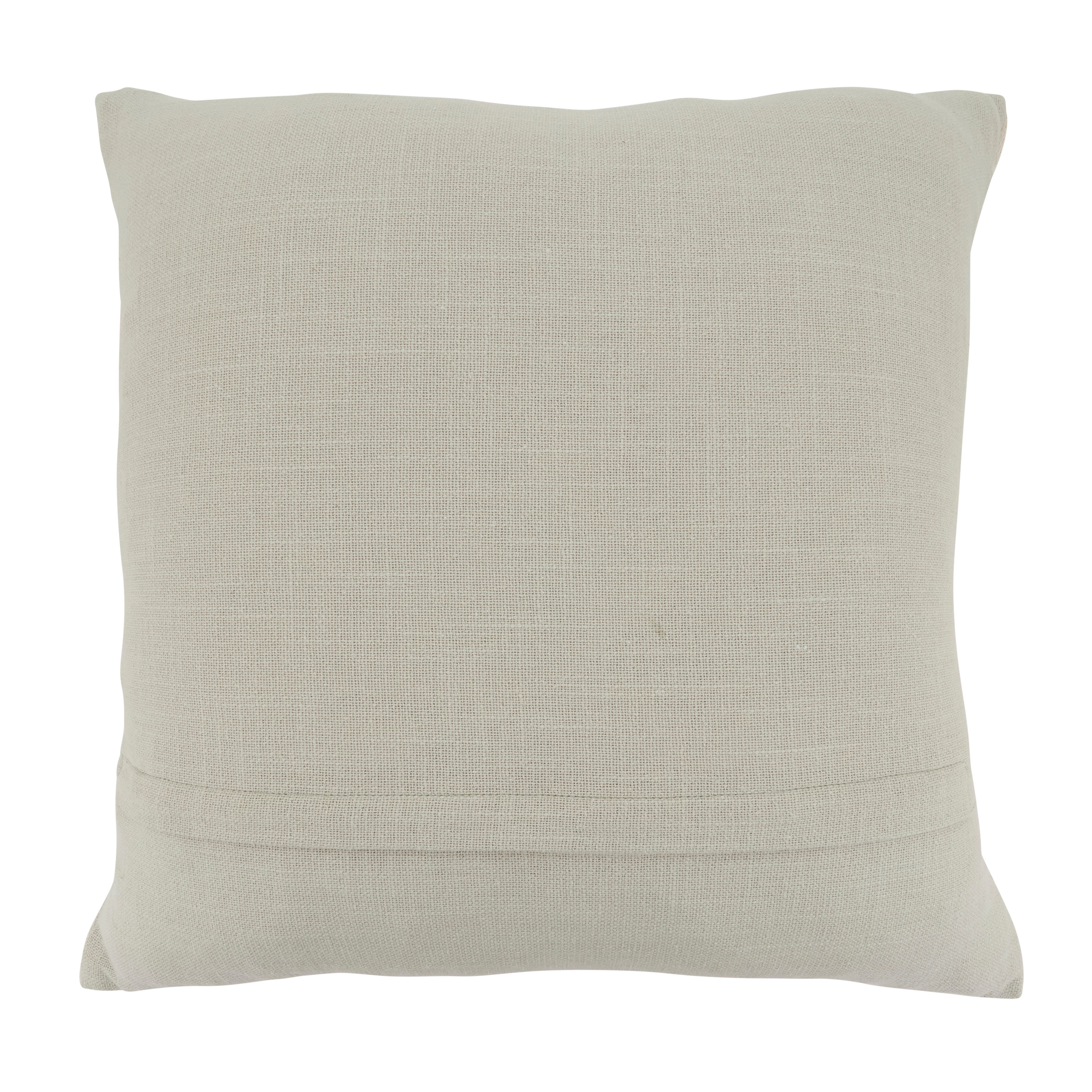 Embroidered Wave Cotton Poly Filled Throw Pillow