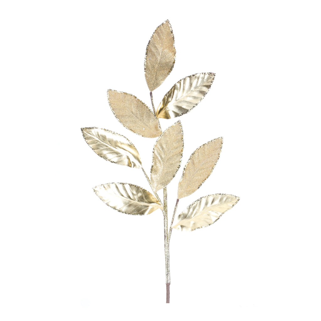 Glittered-Leaf-Spray-(set-of-6)-Gold-Faux-Florals