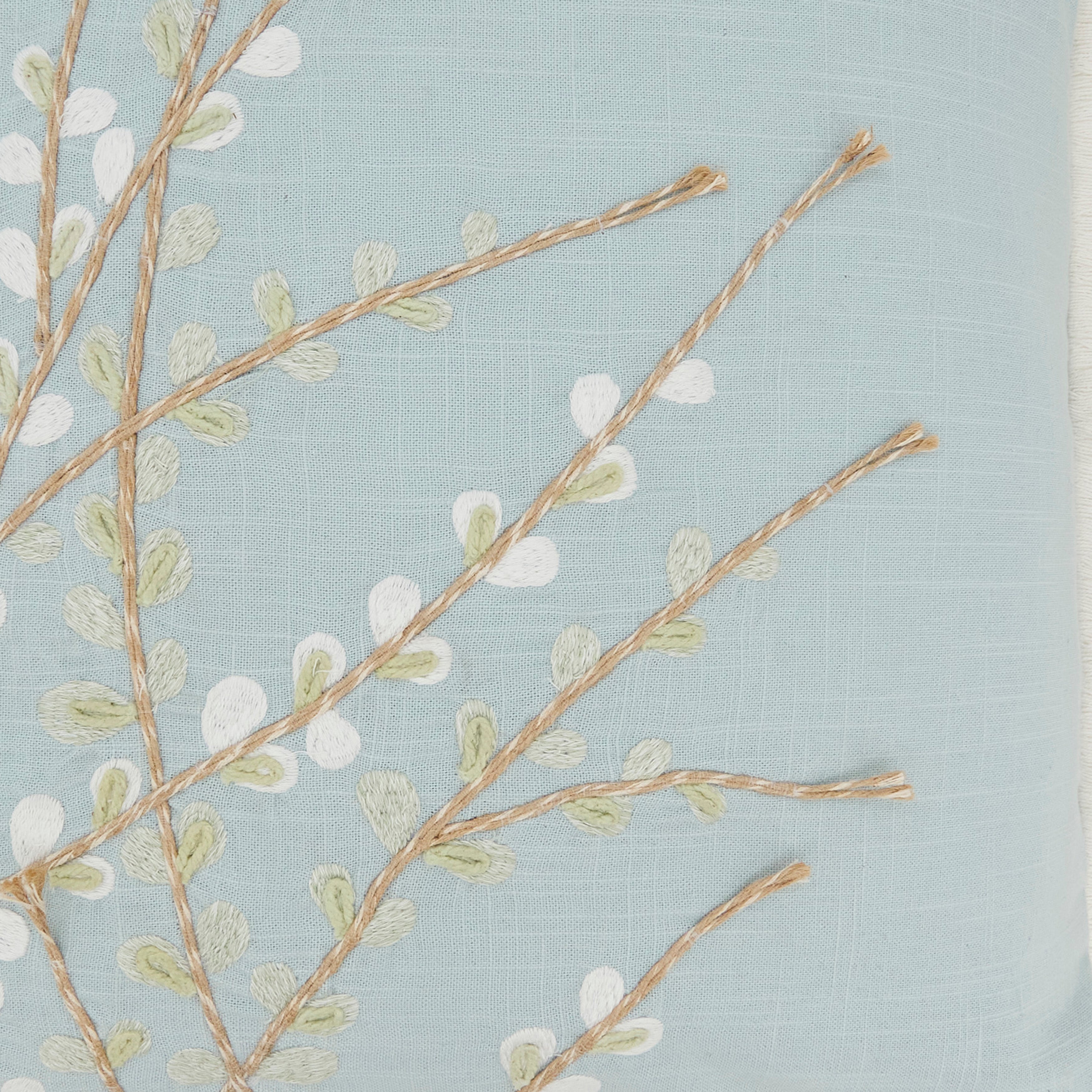 Elegant Embroidered Floral Pillow