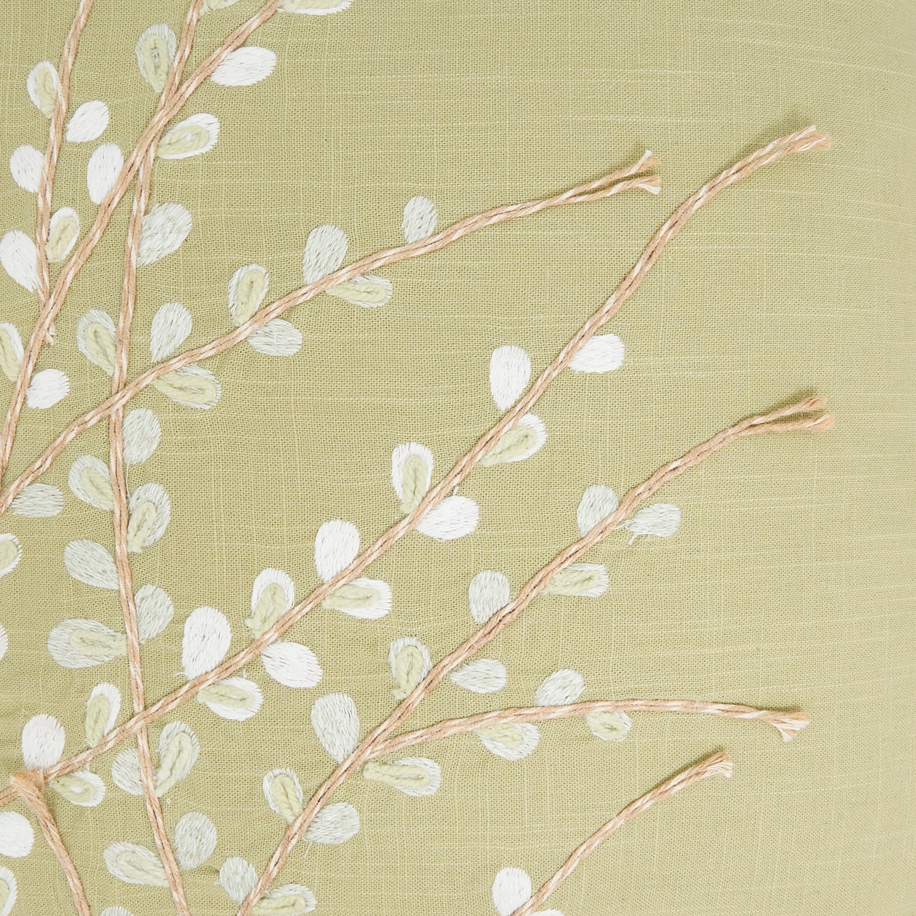 Elegant Embroidered Floral Pillow