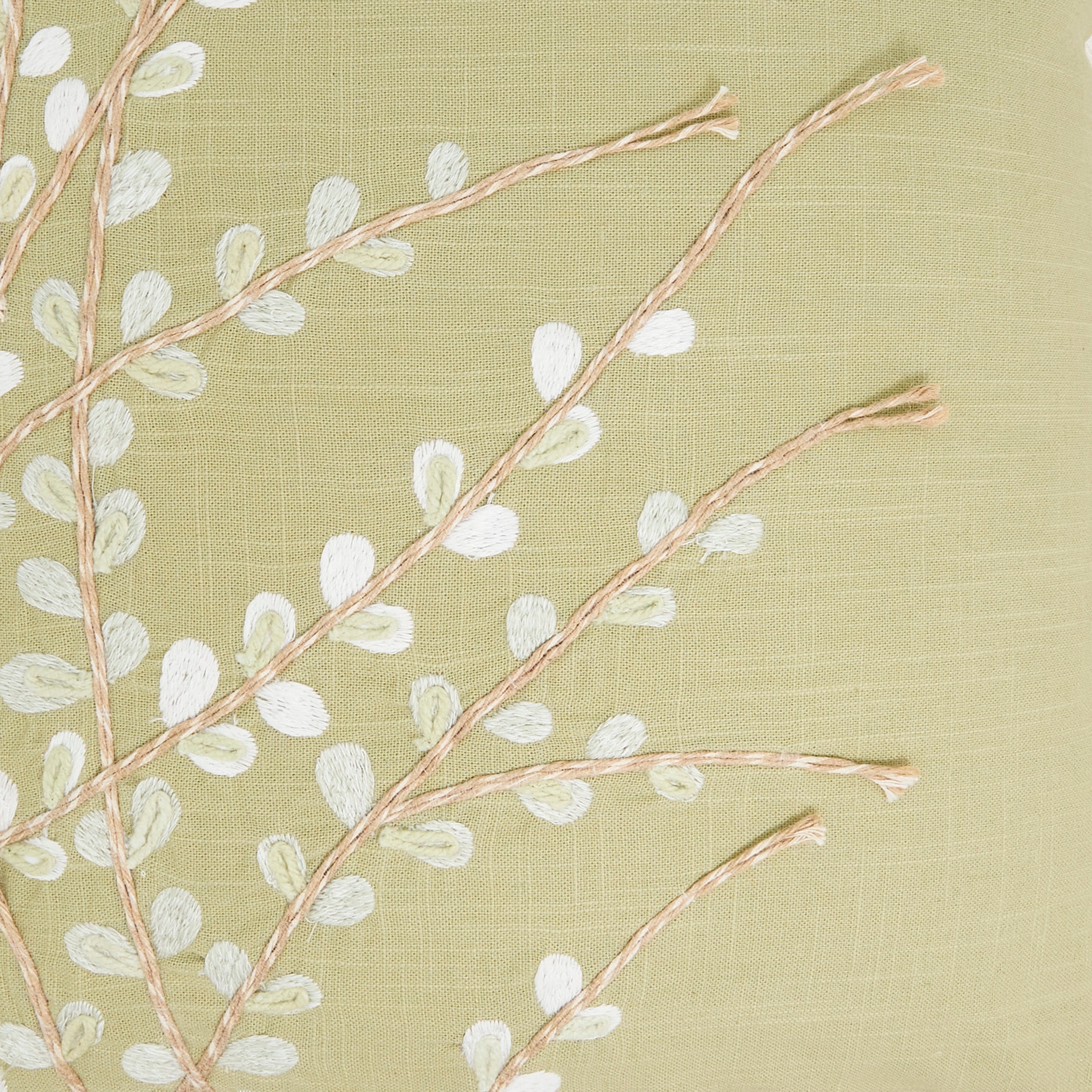 Elegant Embroidered Floral Pillow
