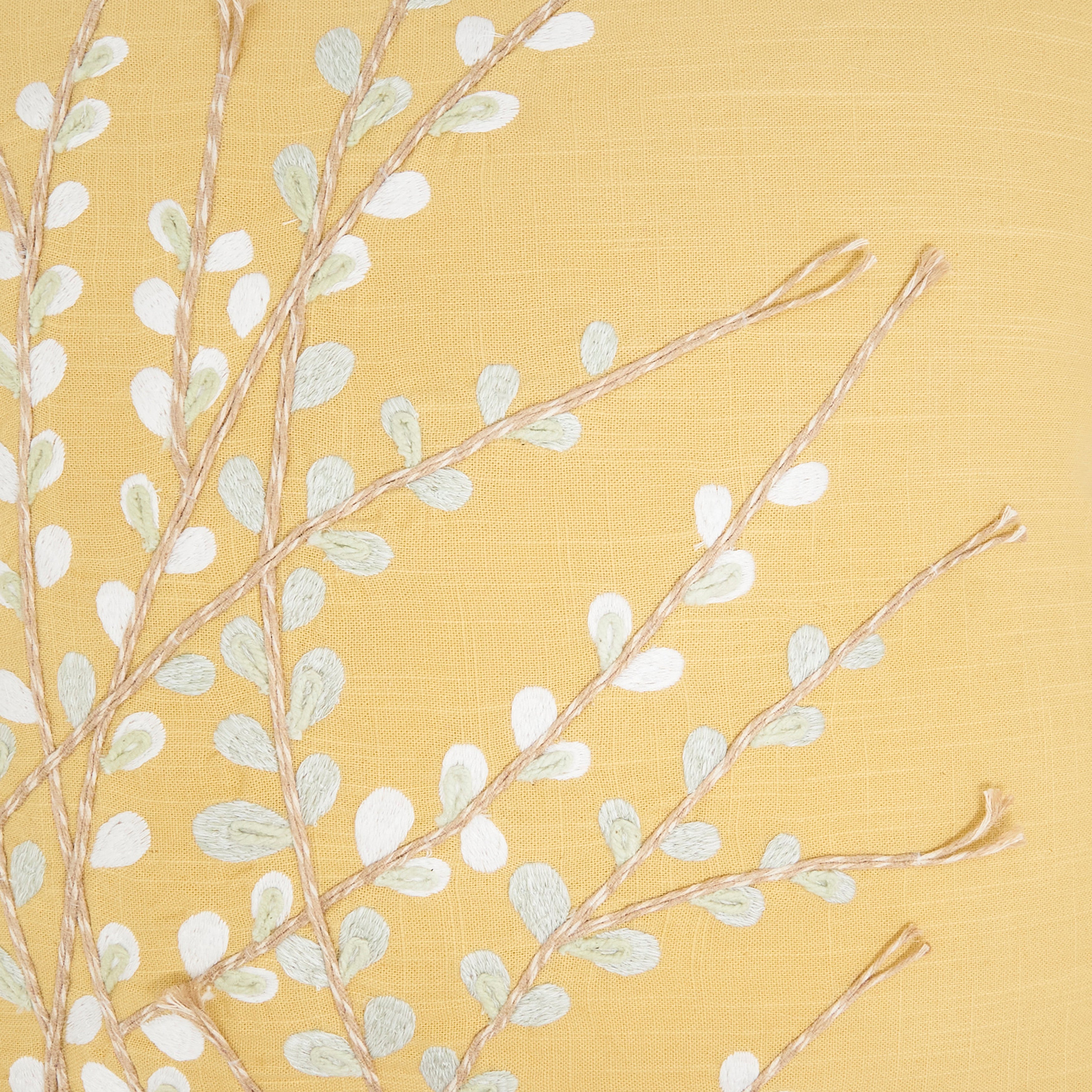 Elegant Embroidered Floral Pillow