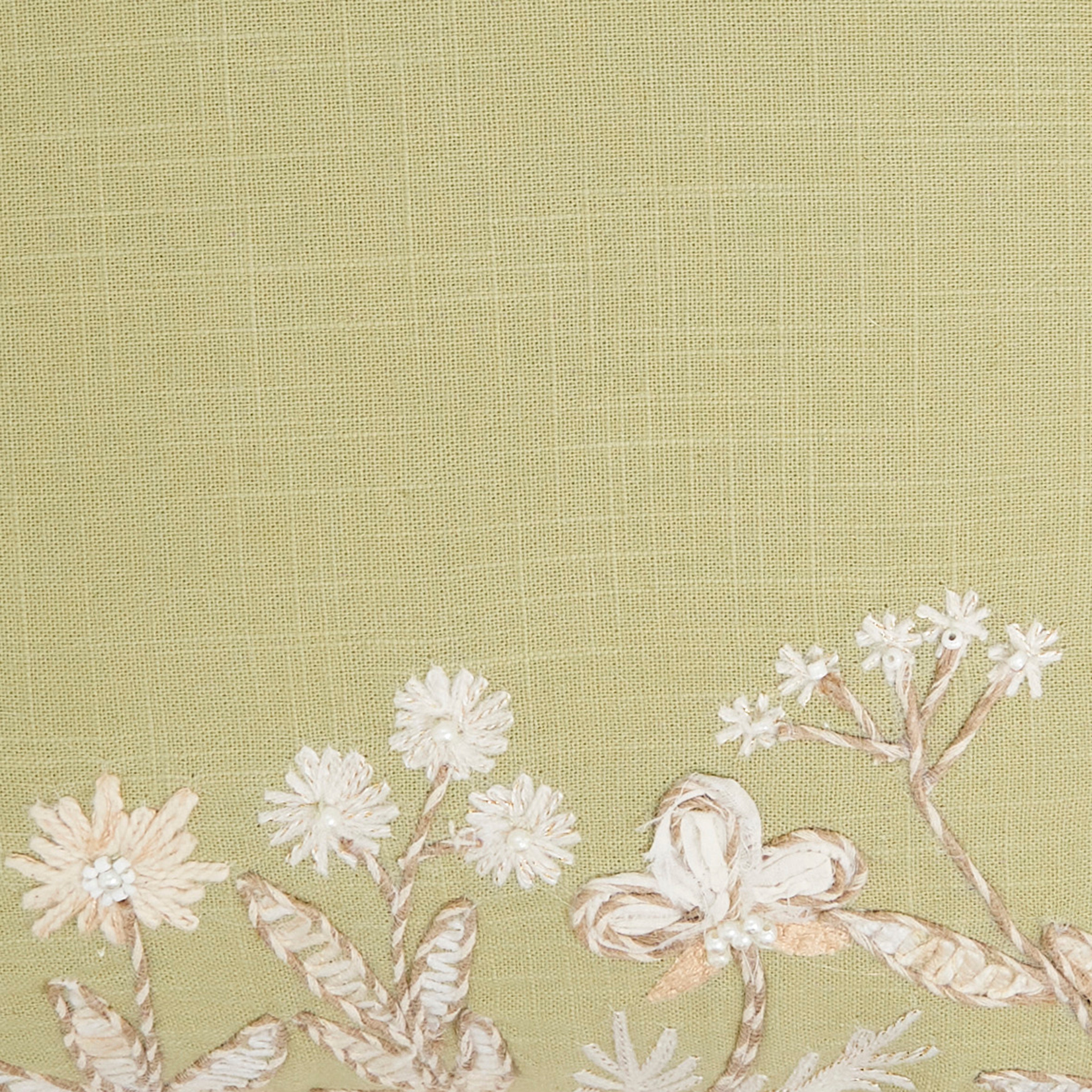 Graceful Embroidered Floral Pillow