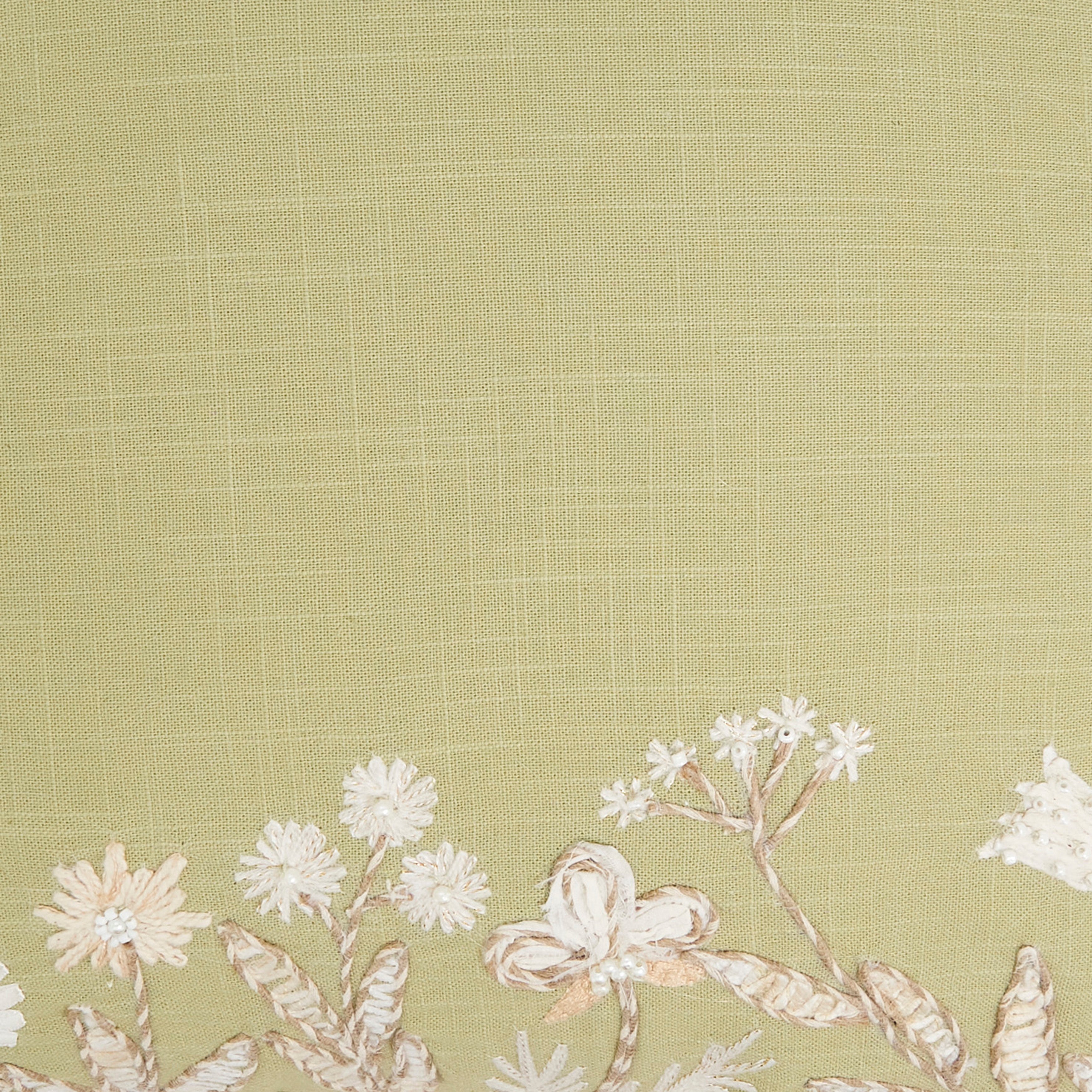 Graceful Embroidered Floral Pillow