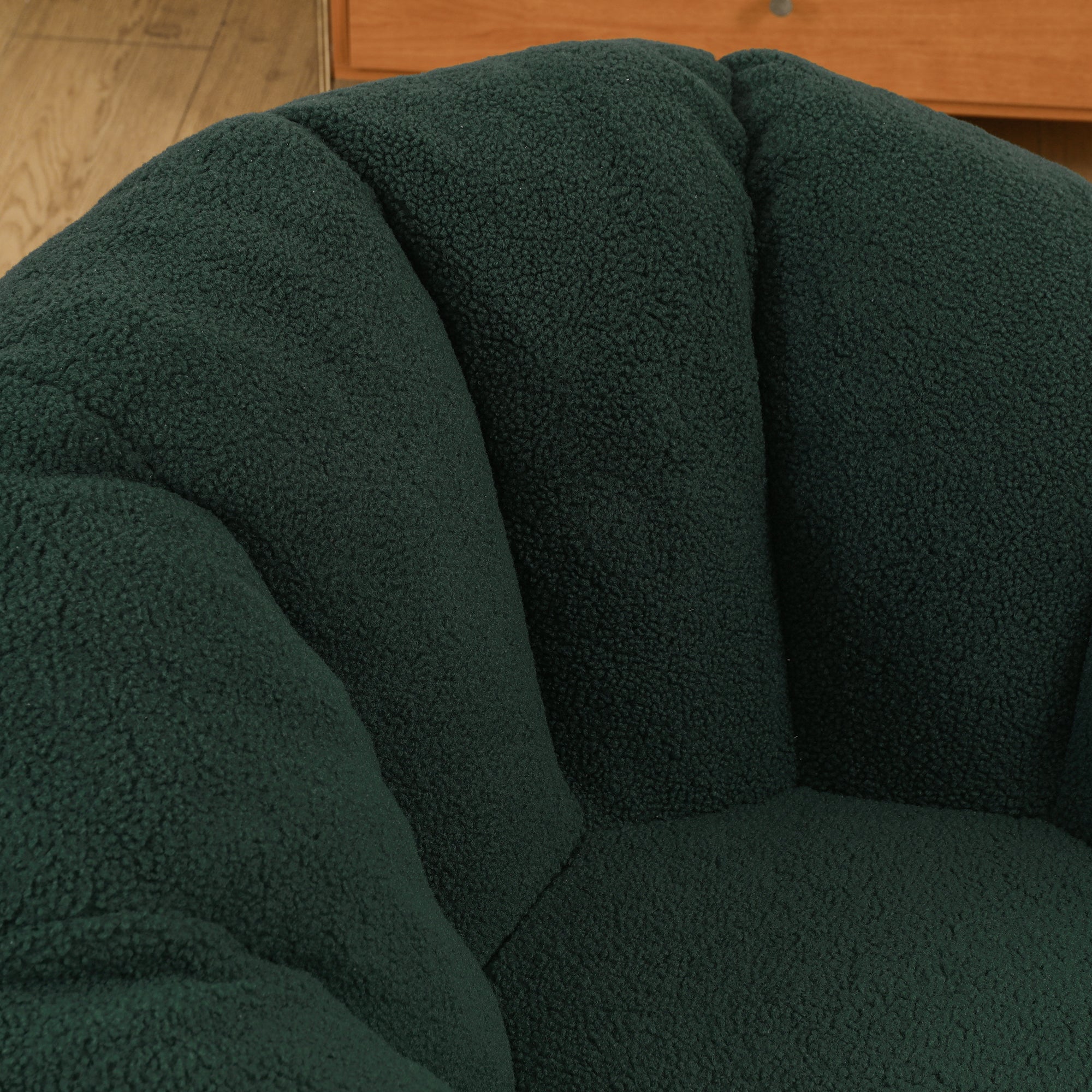 Plush Faux Fur Bean Bag Chair with Armrests