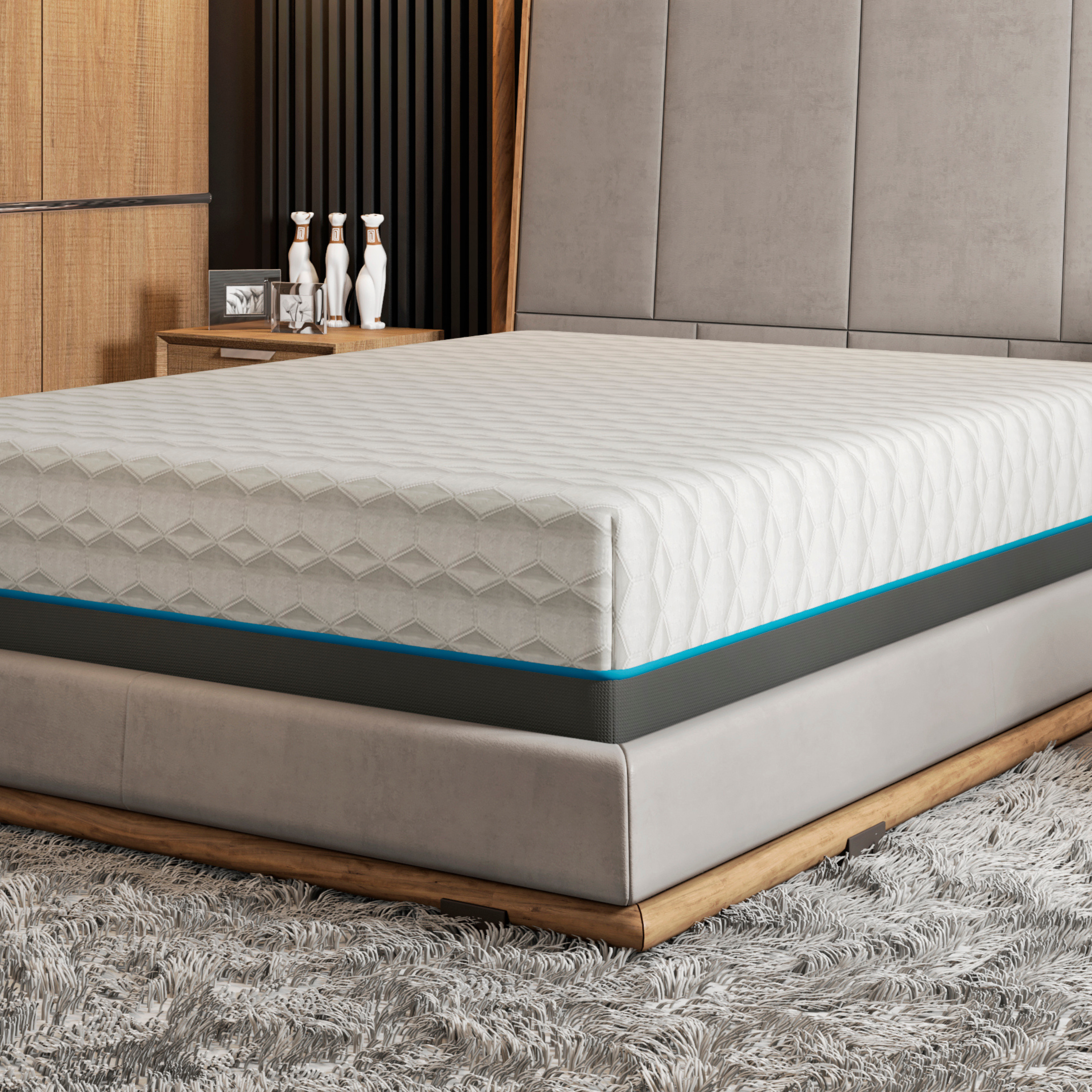 BedTech Copper Lux 14" Plush Memory Foam Mattress With Phase Change Cooling Fabric