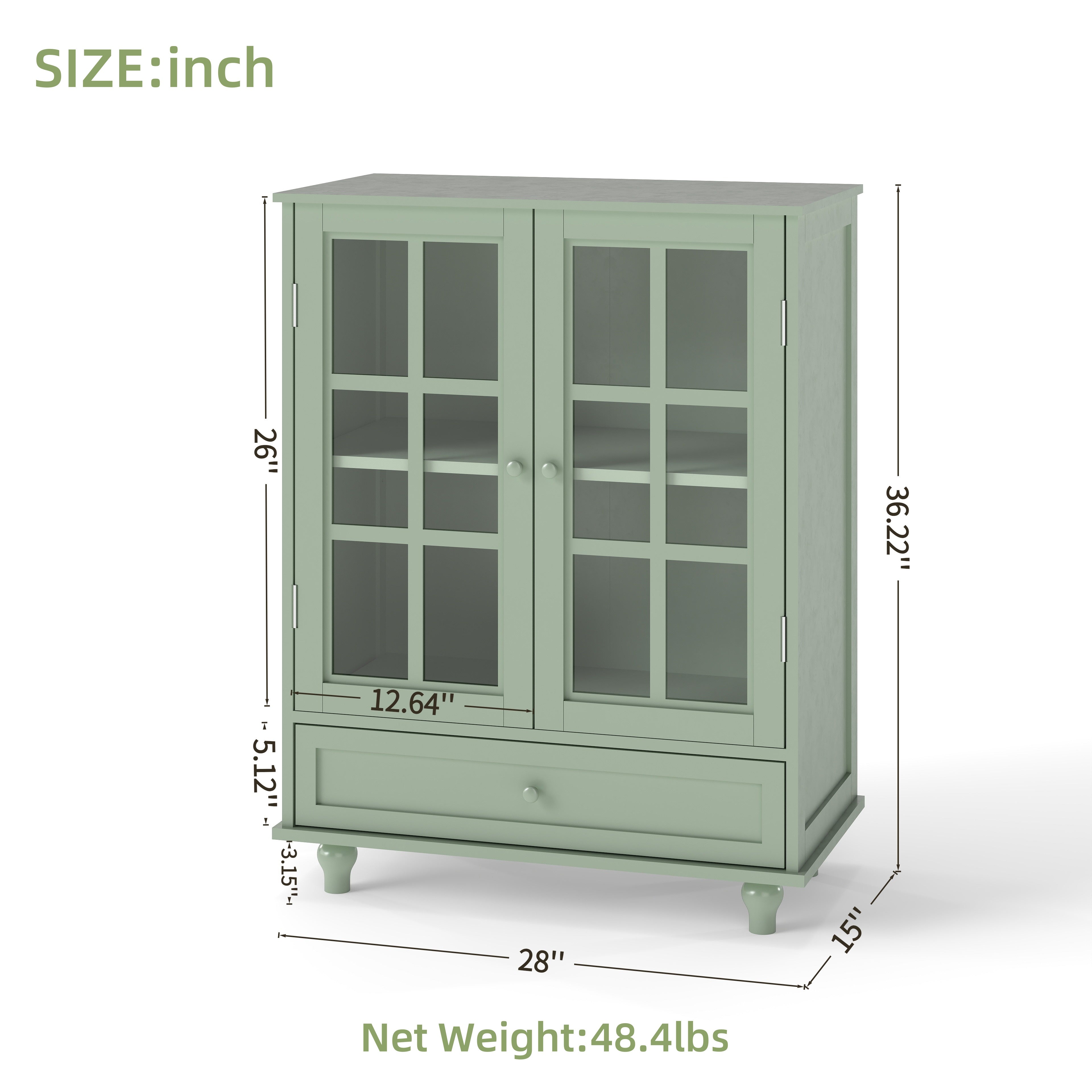 Double Glass Door Accent Cabinet