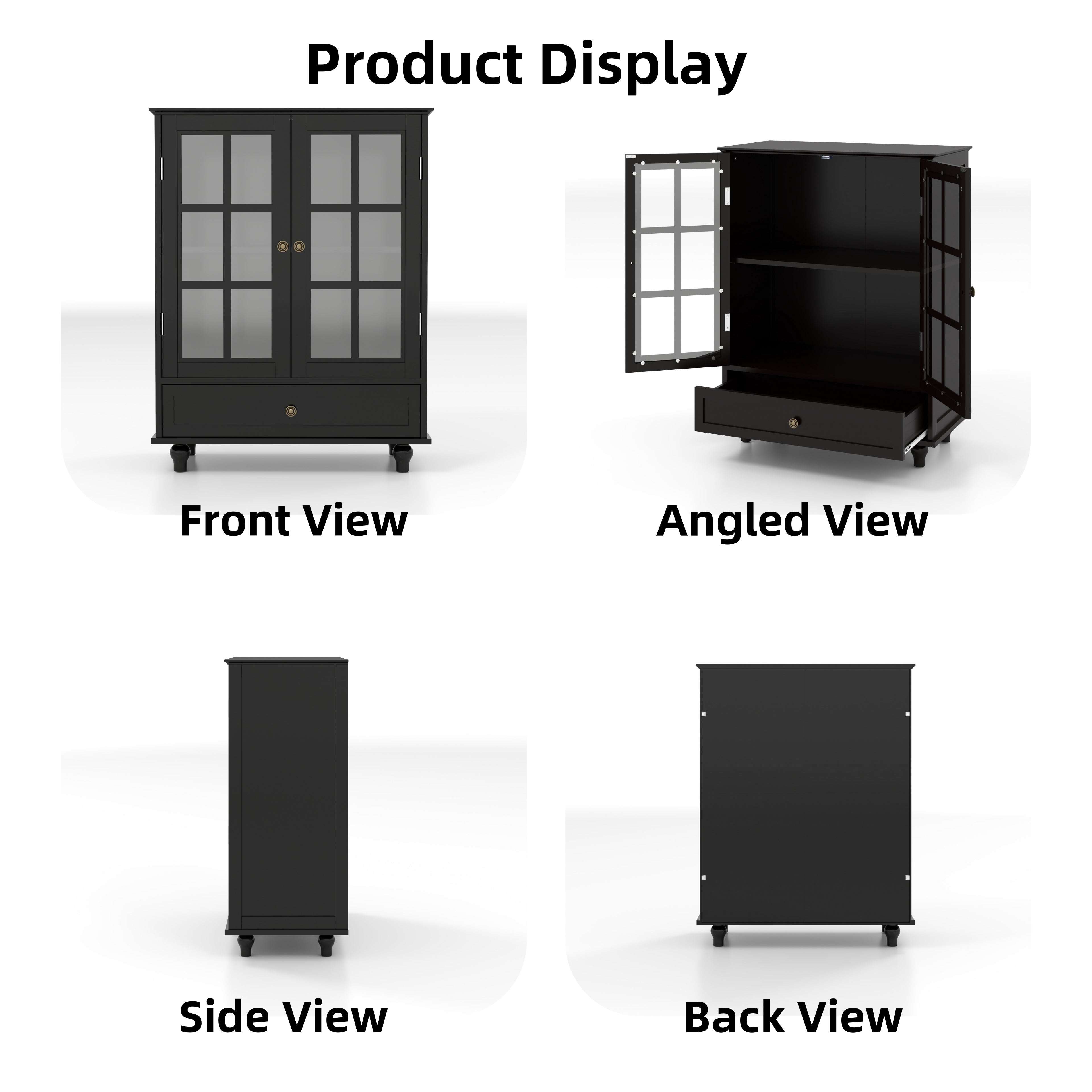 Double Glass Door Accent Cabinet