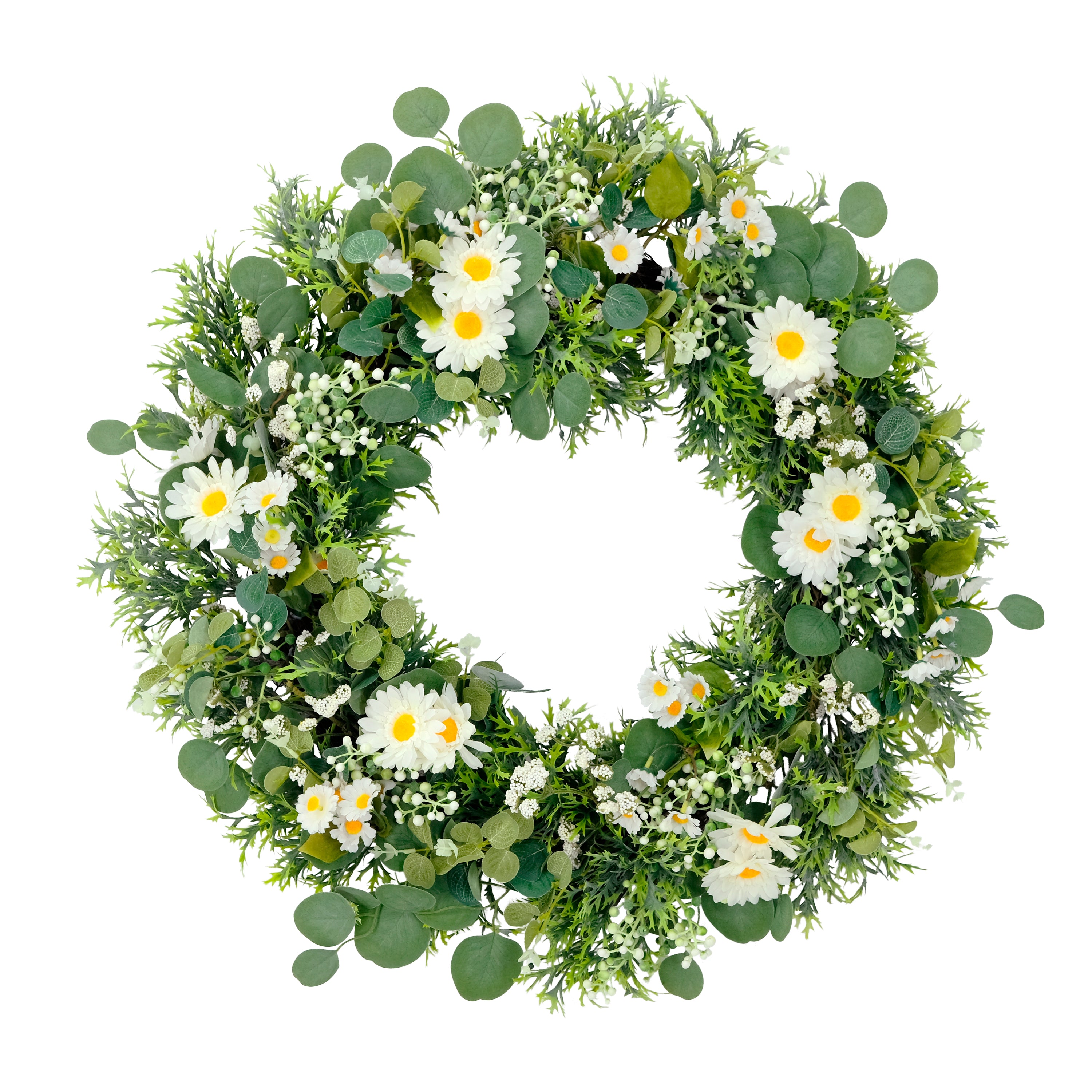 30" Artificial Multicolor Daisy Floral Spring Door Wreath