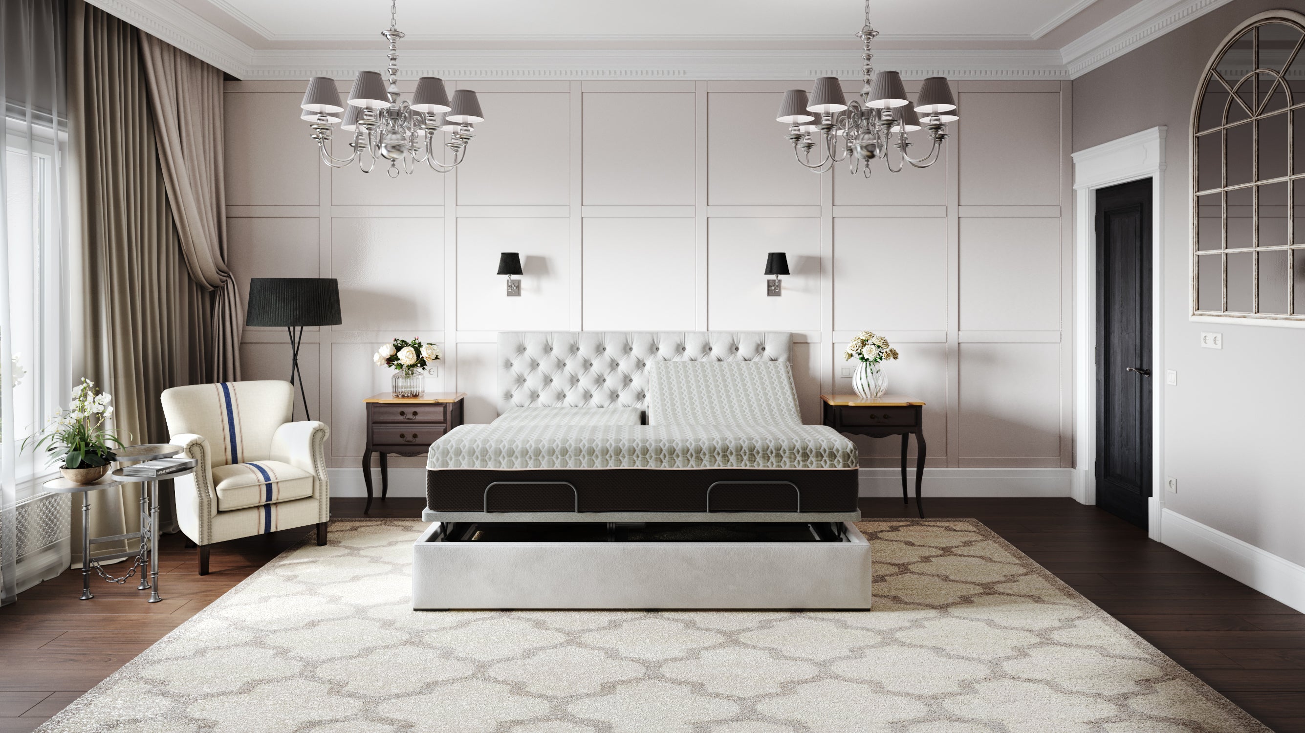 BedTech Copper Lux Hybrid 14" Split Top Mattress With Copper Infused Contouring Memory Comfort Layer and Supportive Coil System