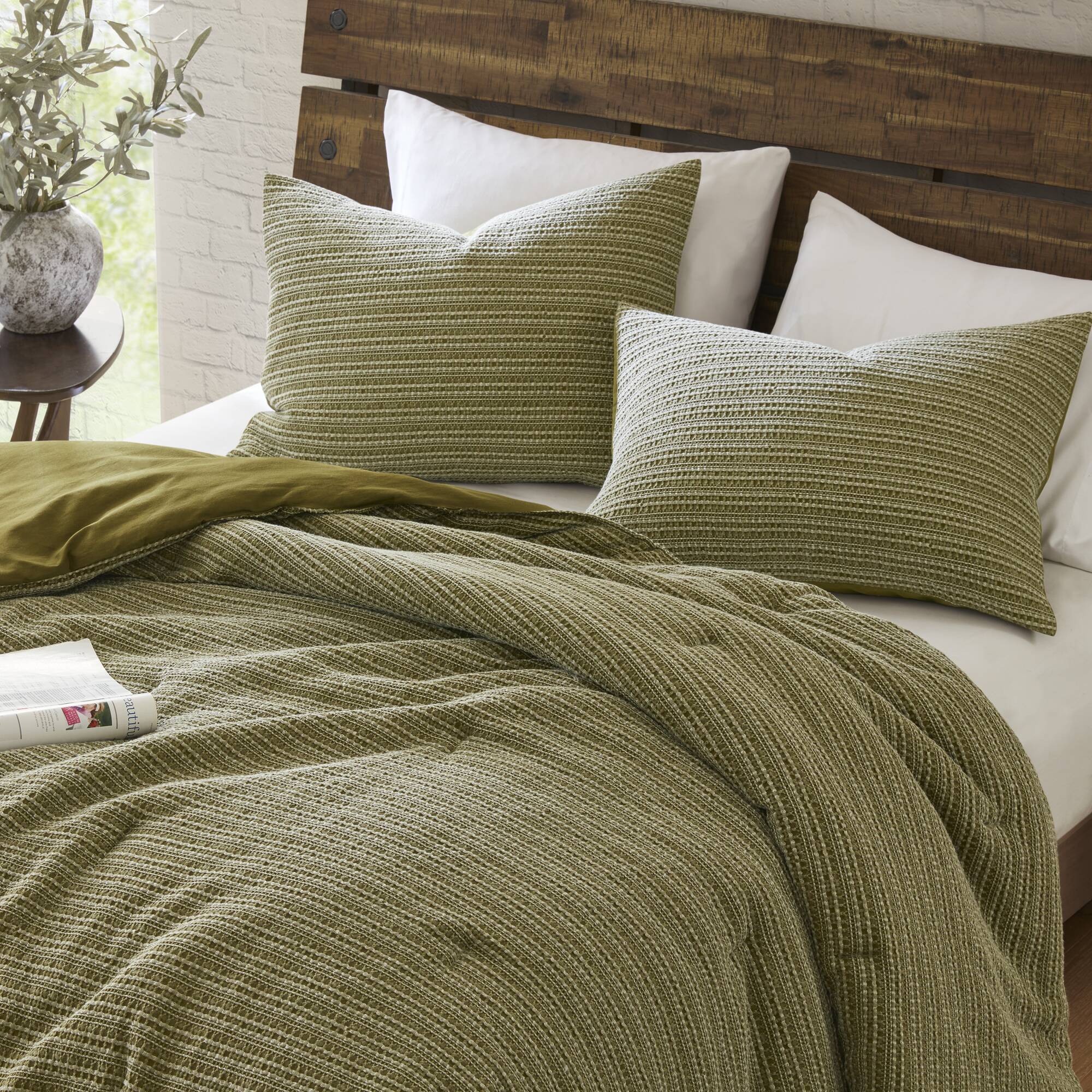 3P Piece Waffle Washed Comforter Set