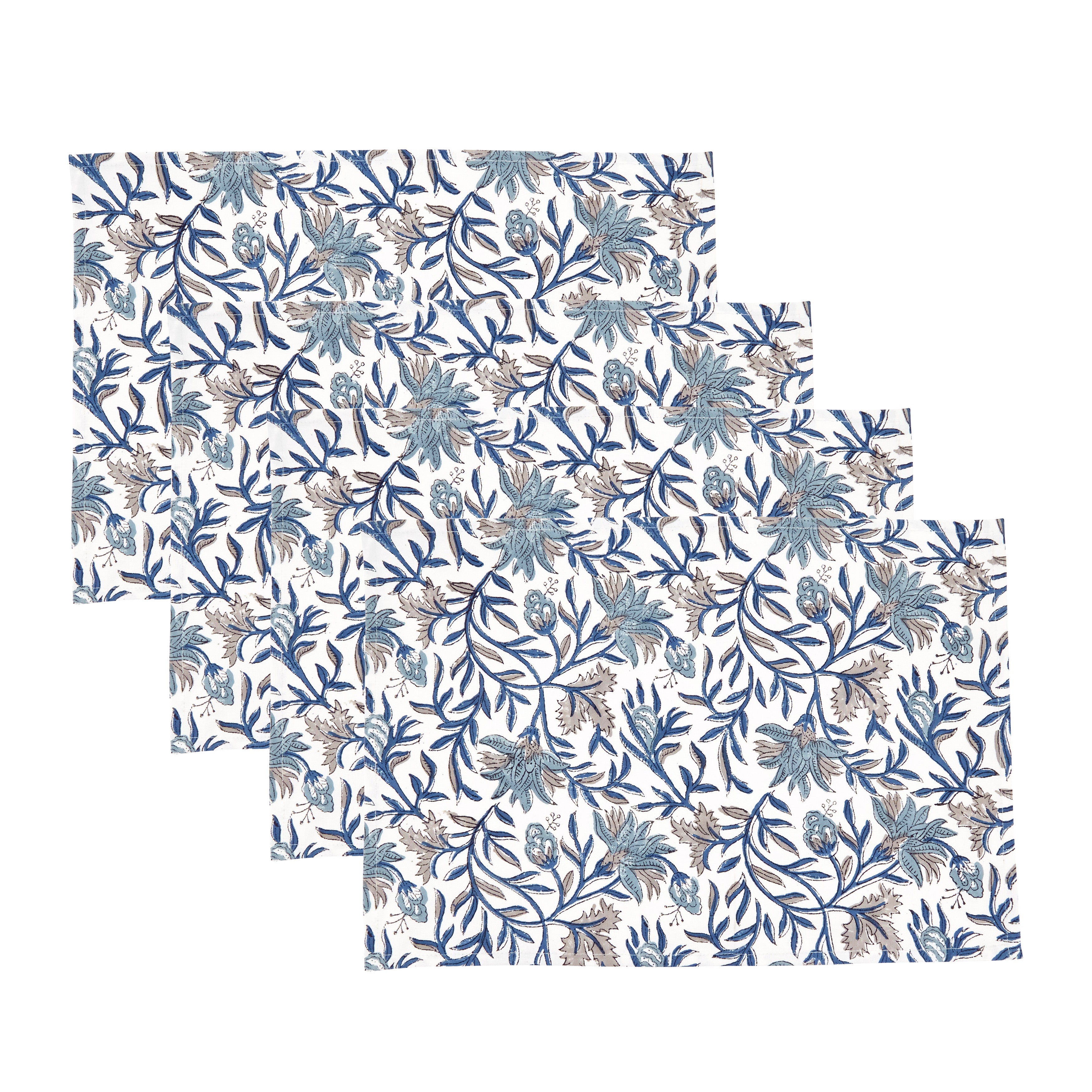 Botanical Floral Cotton Placemats, Set of 4