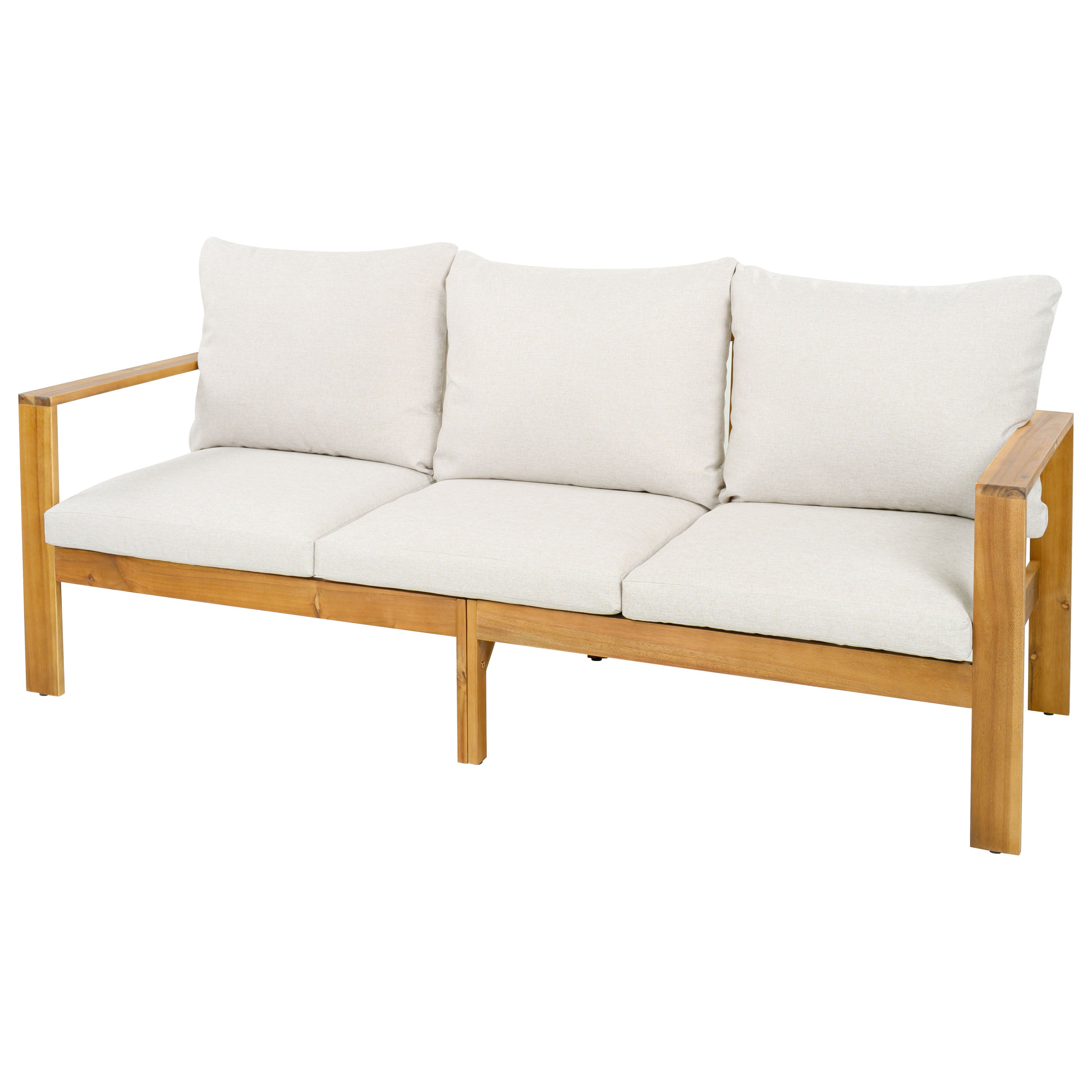 Outdoor 3 Piece Acacia Sectional Patio Sofa Set