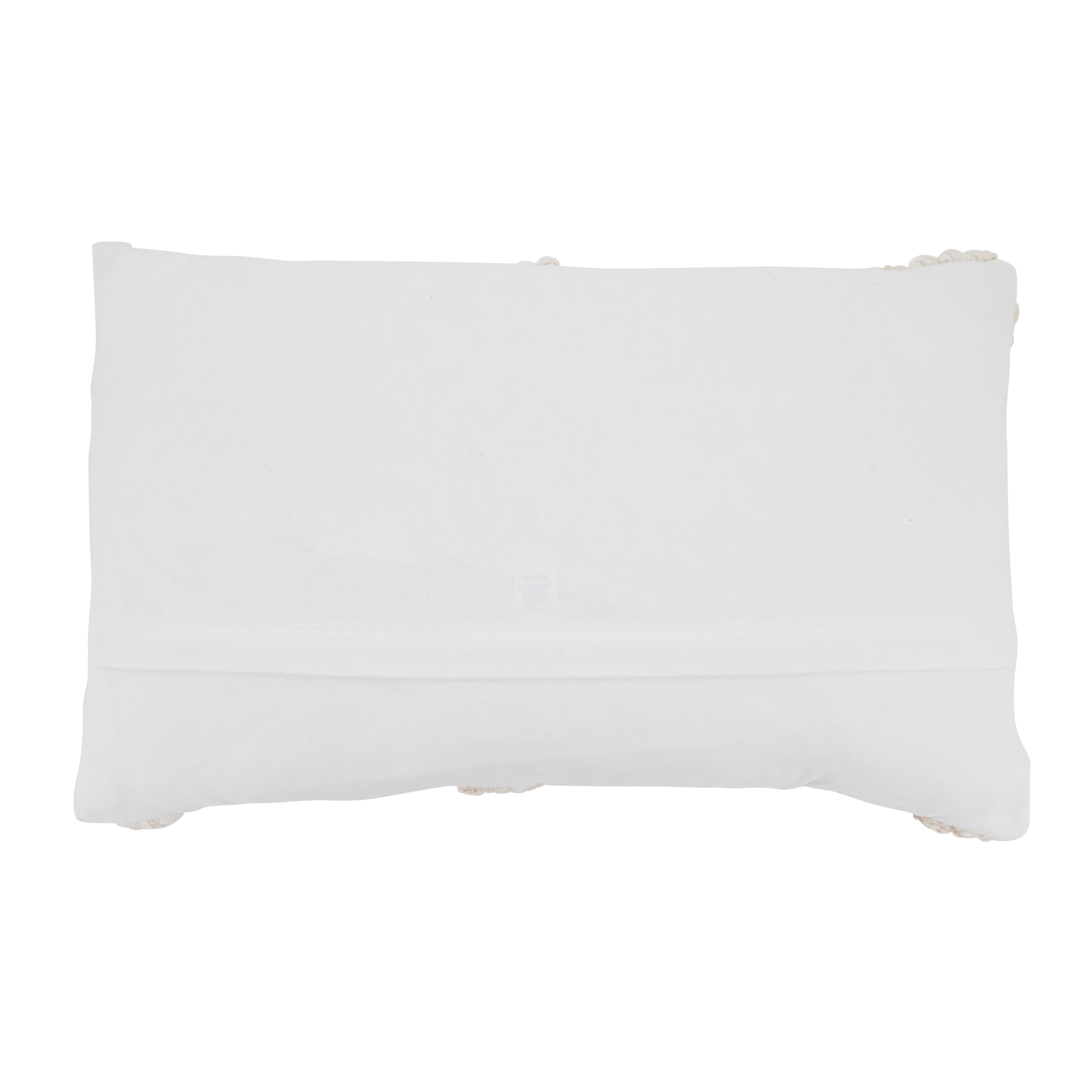 Embroidered Stripe Cotton Poly Filled Throw Pillow