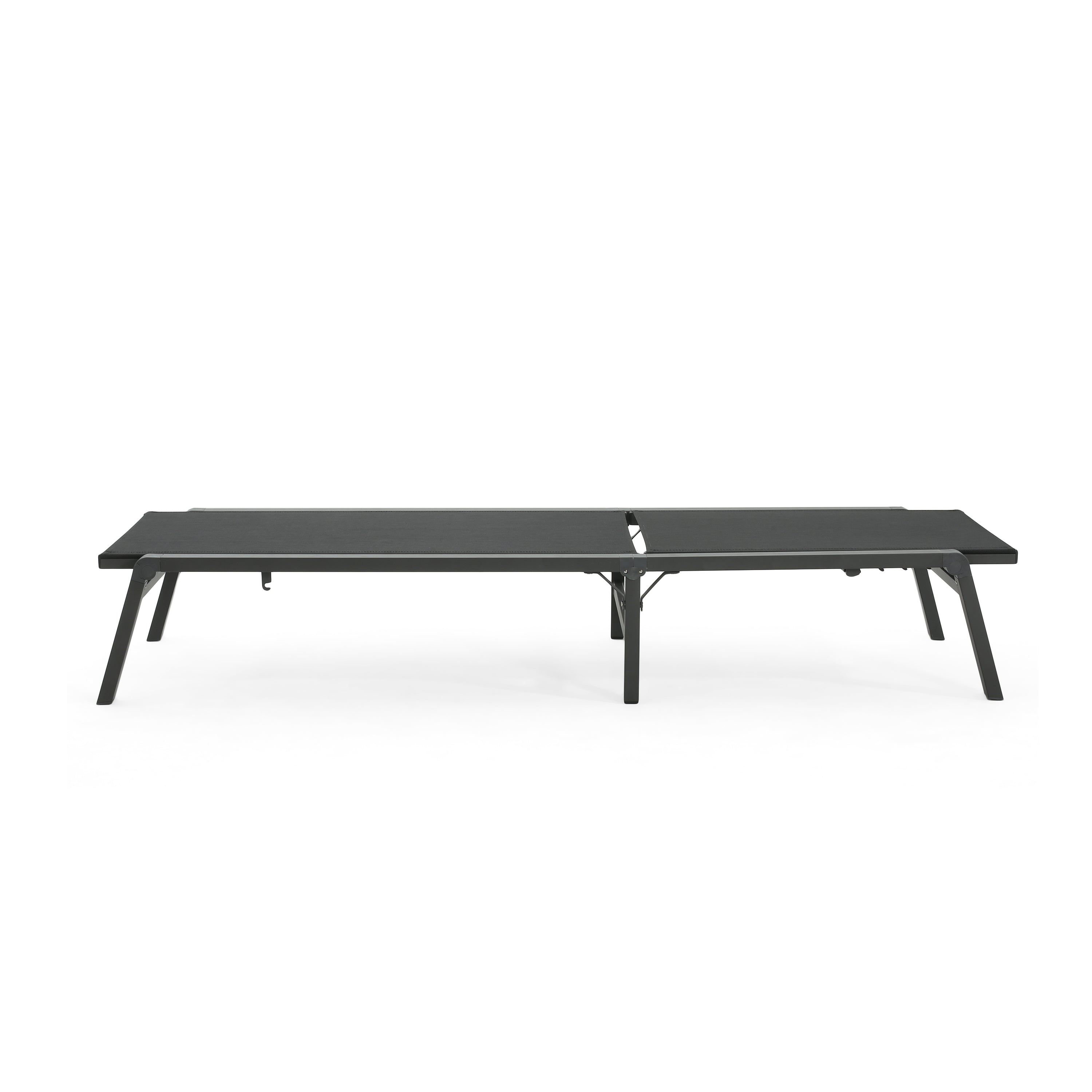 Outdoor Folding Lounge with Aluminum Frame and Adjustable Backrest, Set of 2