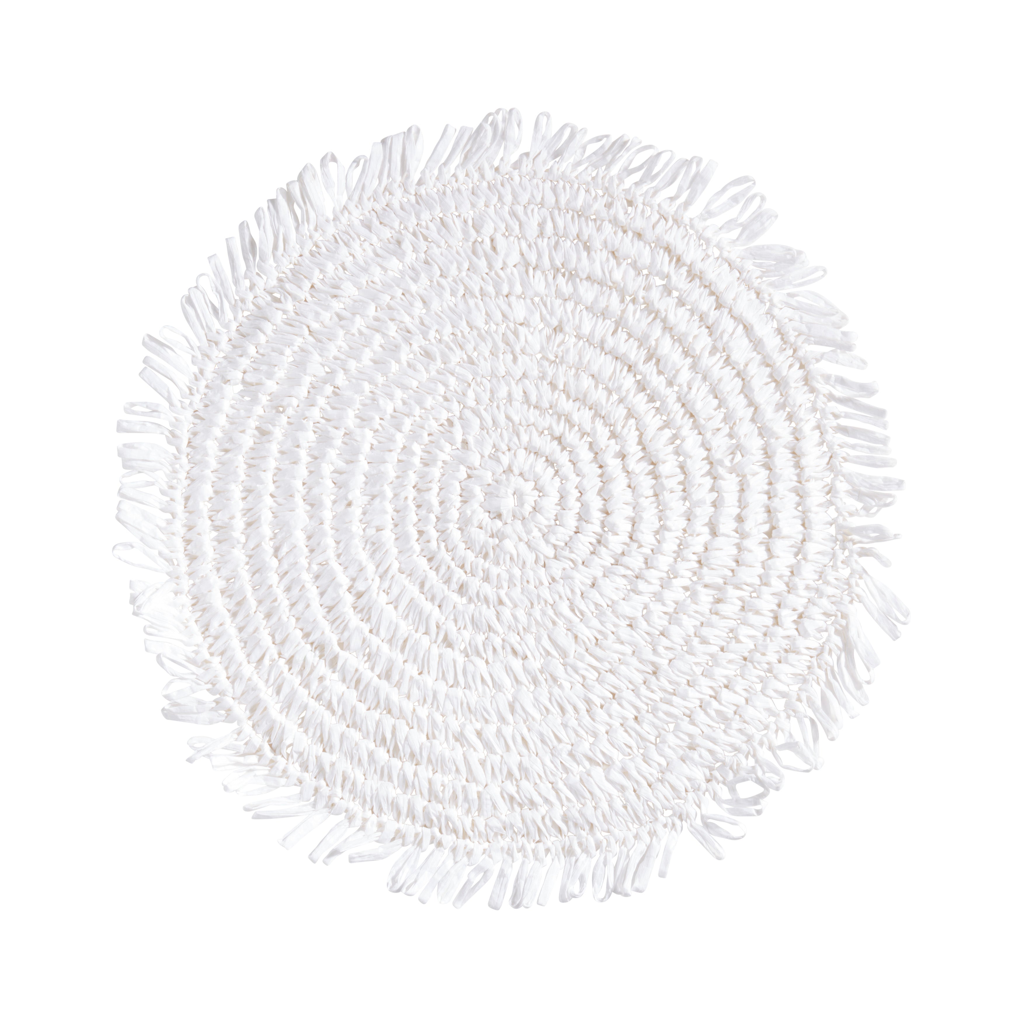 Rustic Raffia Fringe Placemat, Set of 4