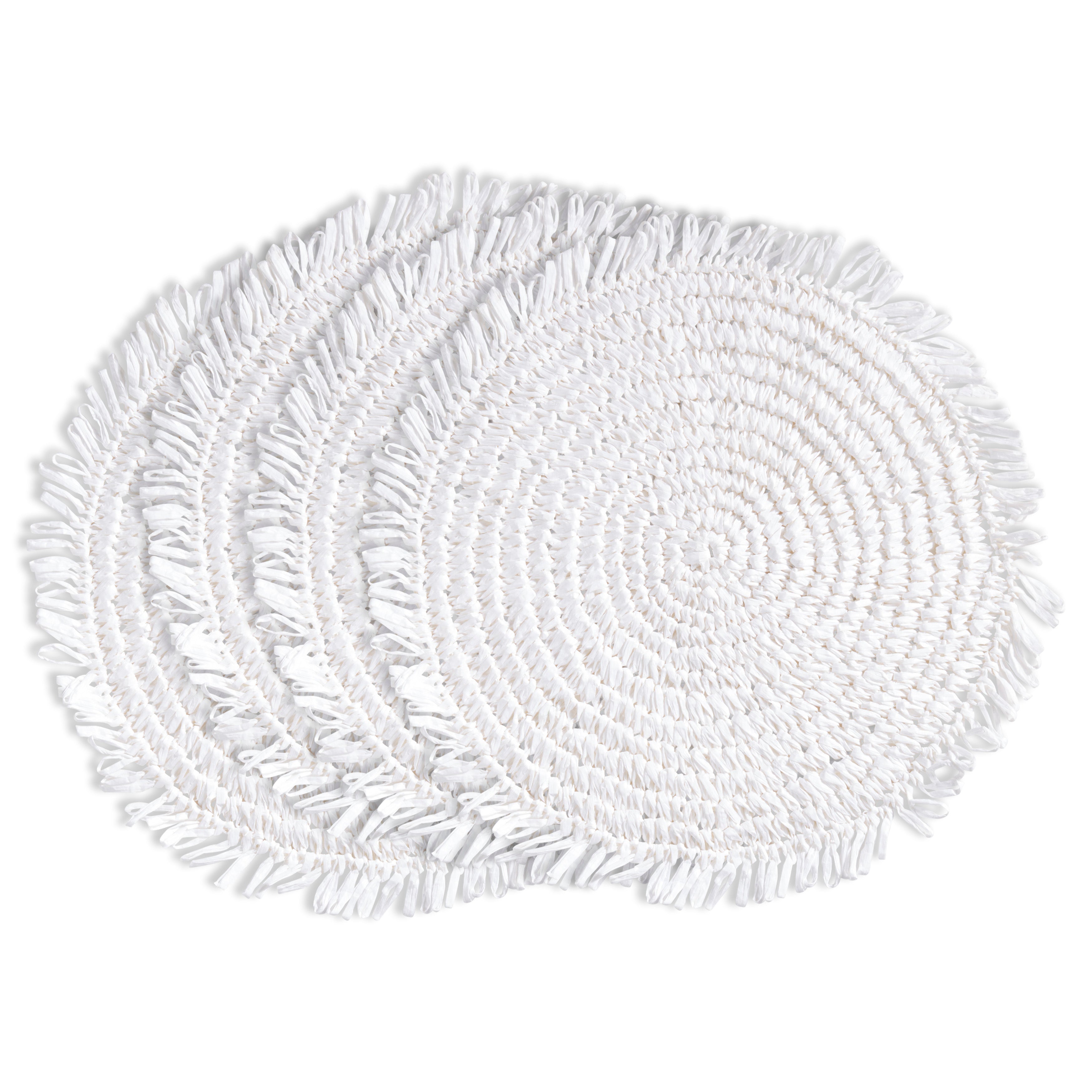 Rustic Raffia Fringe Placemat, Set of 4