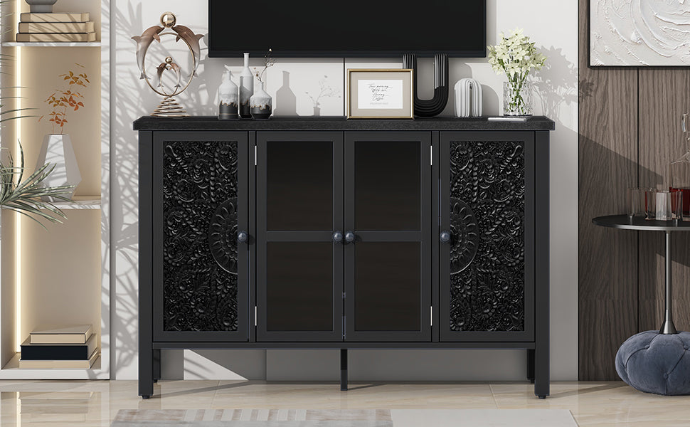 Carved Wood TV Stand