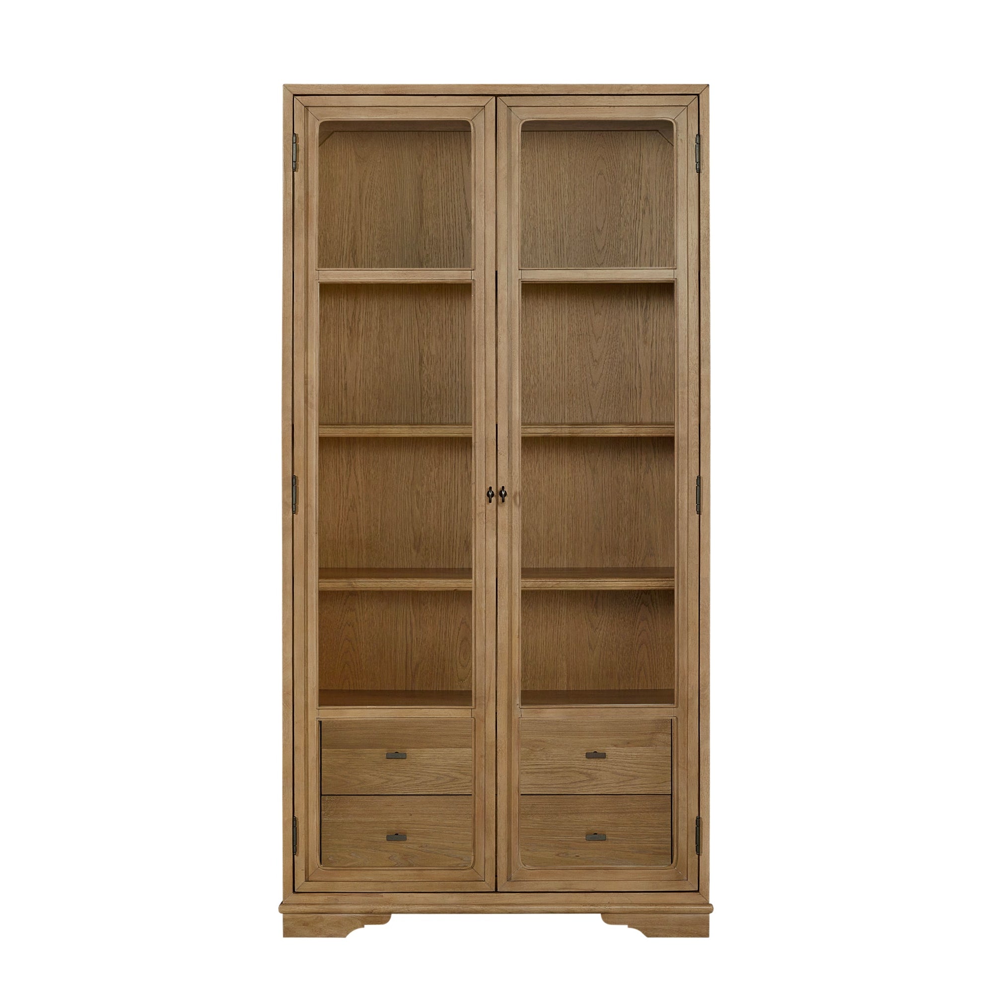 Tall Display Cabinet in Cashew