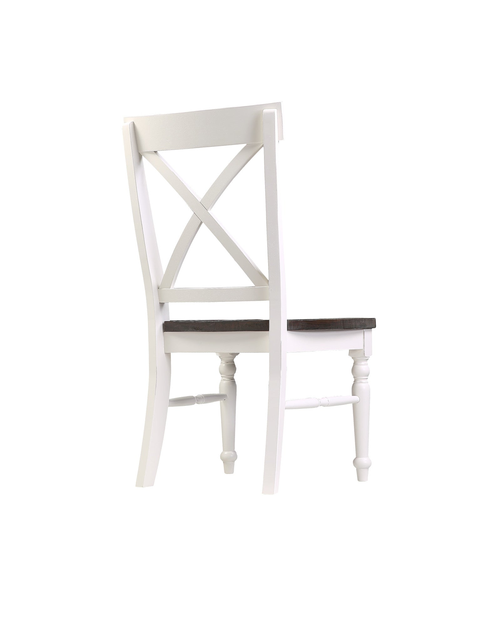 Brown and White Dining Chairs, Set of 2