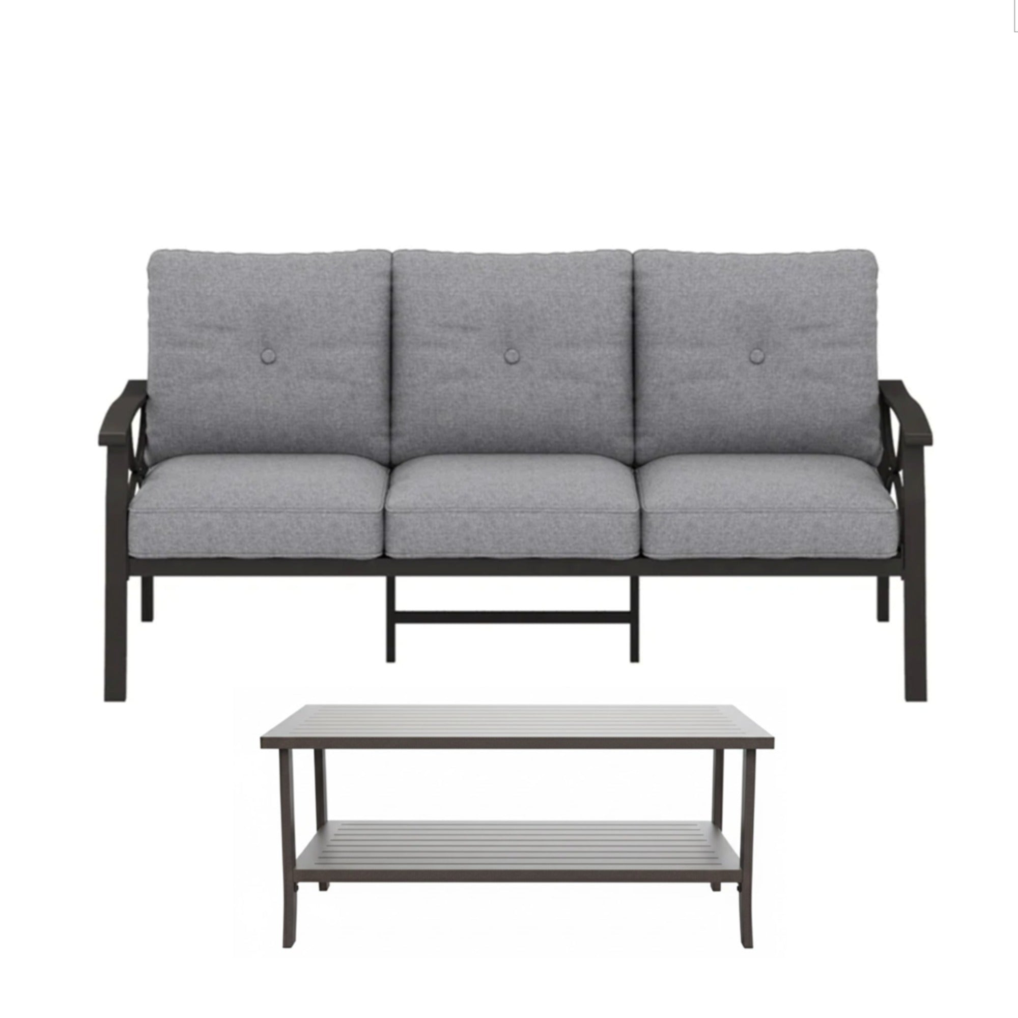 Marisol 5 Piece Metal Patio Furniture Set with 3 Seater Sofa