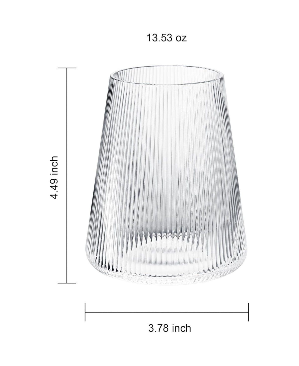 Stemless Ribbed Wine Glasses Set of 2