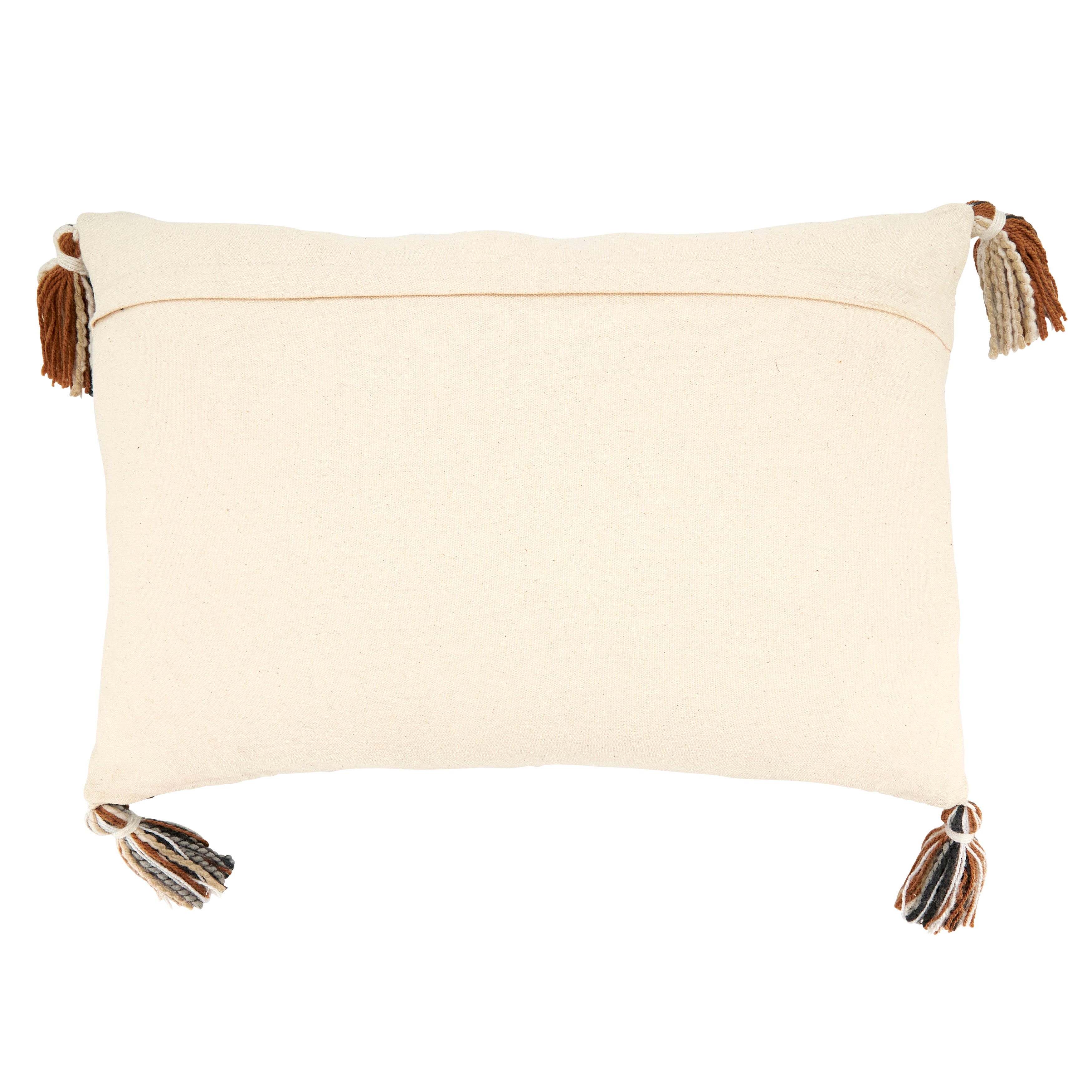 Geometric Bliss Tasseled Poly Filled Throw Pillow