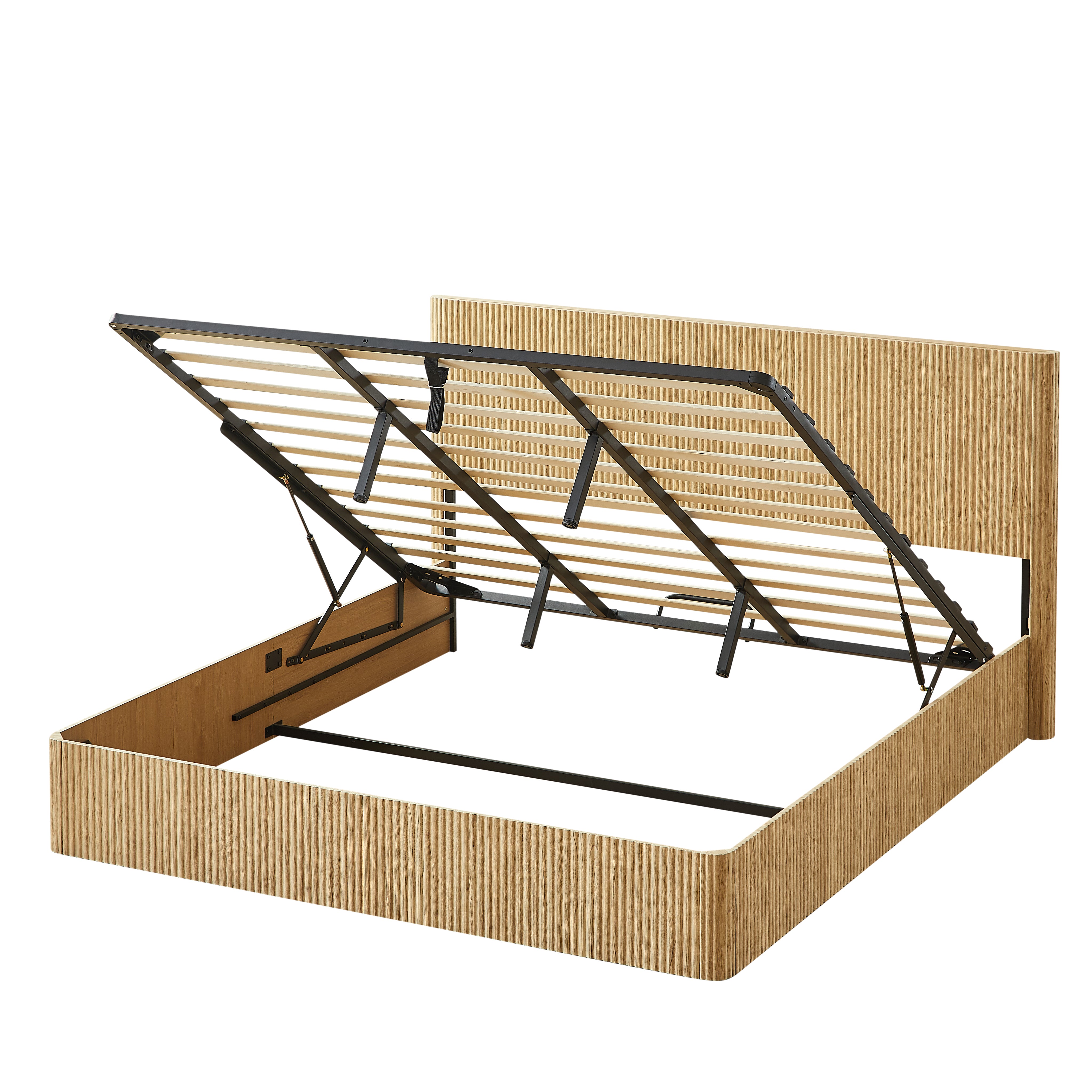 Fluted Lift Up Storage Bed