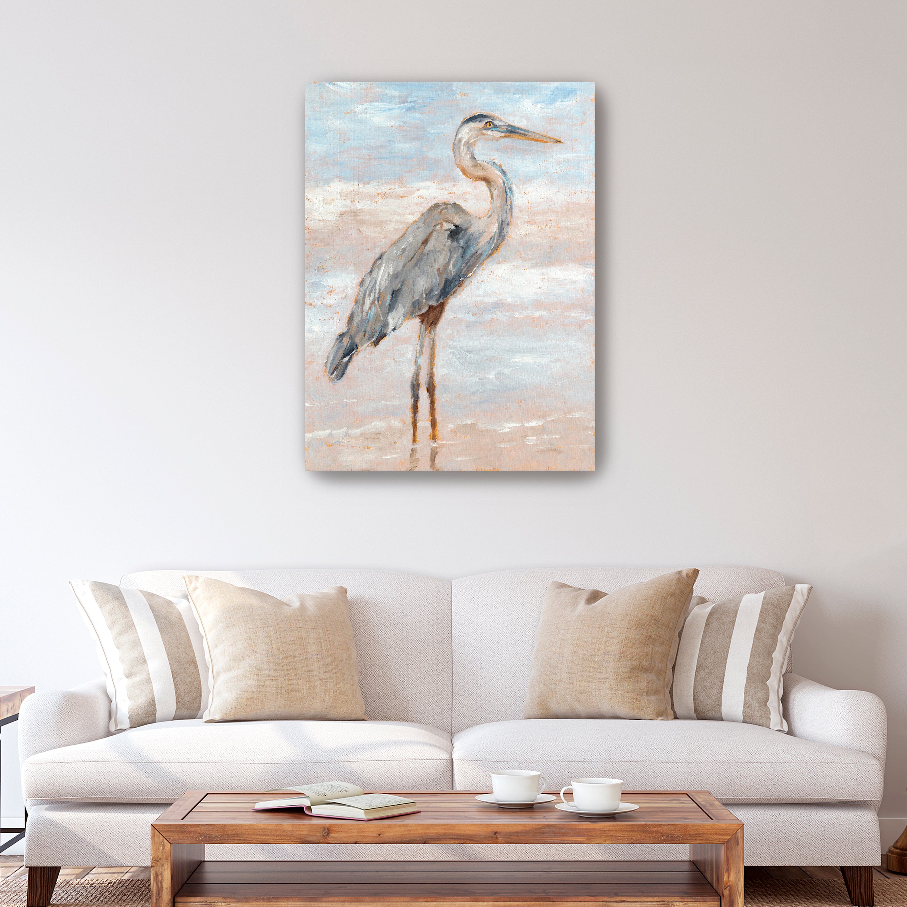 Beach Heron I Canvas Giclee