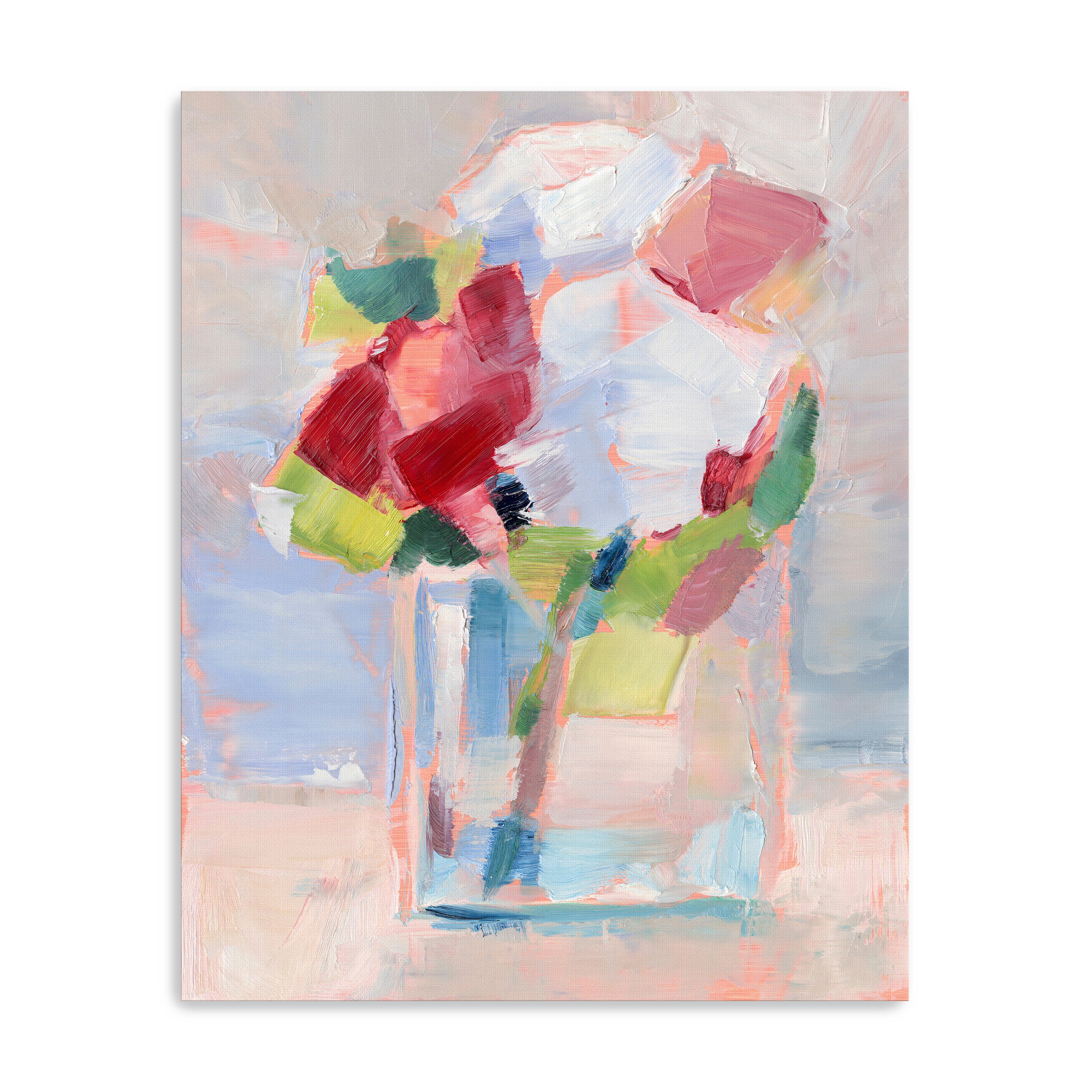 Abstract Flowers in Vase II Canvas Giclee