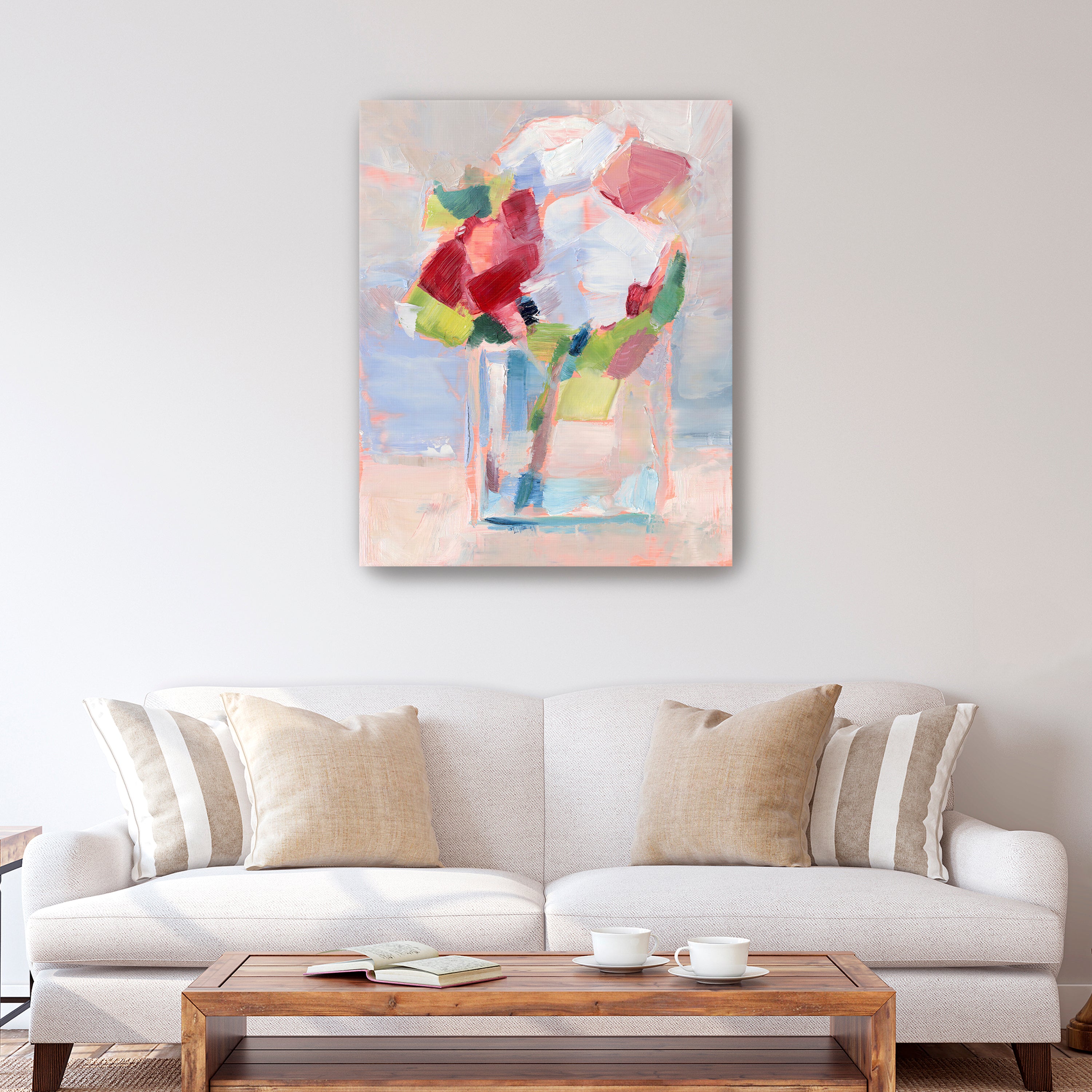 Abstract Flowers in Vase II Canvas Giclee