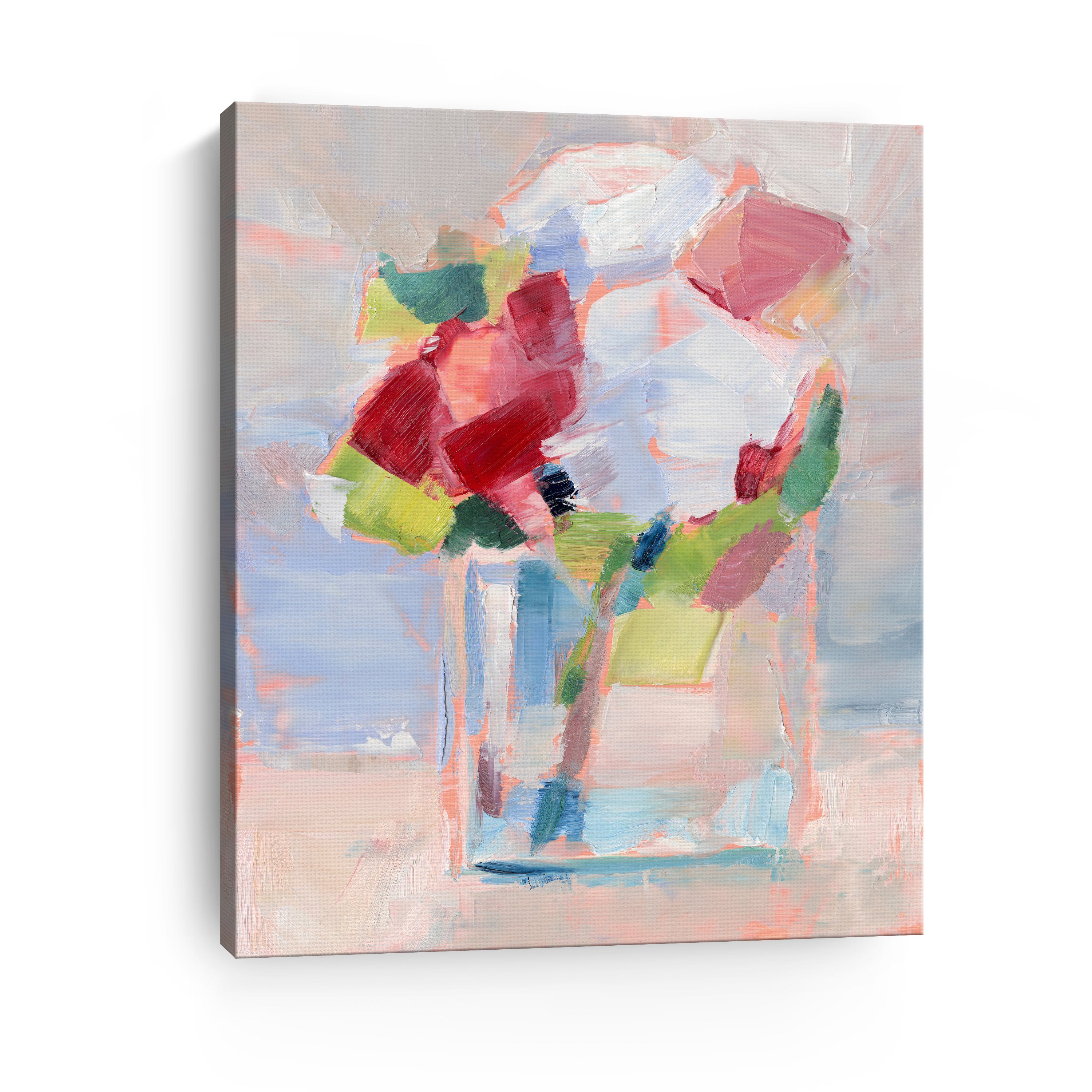 Abstract Flowers in Vase II Canvas Giclee