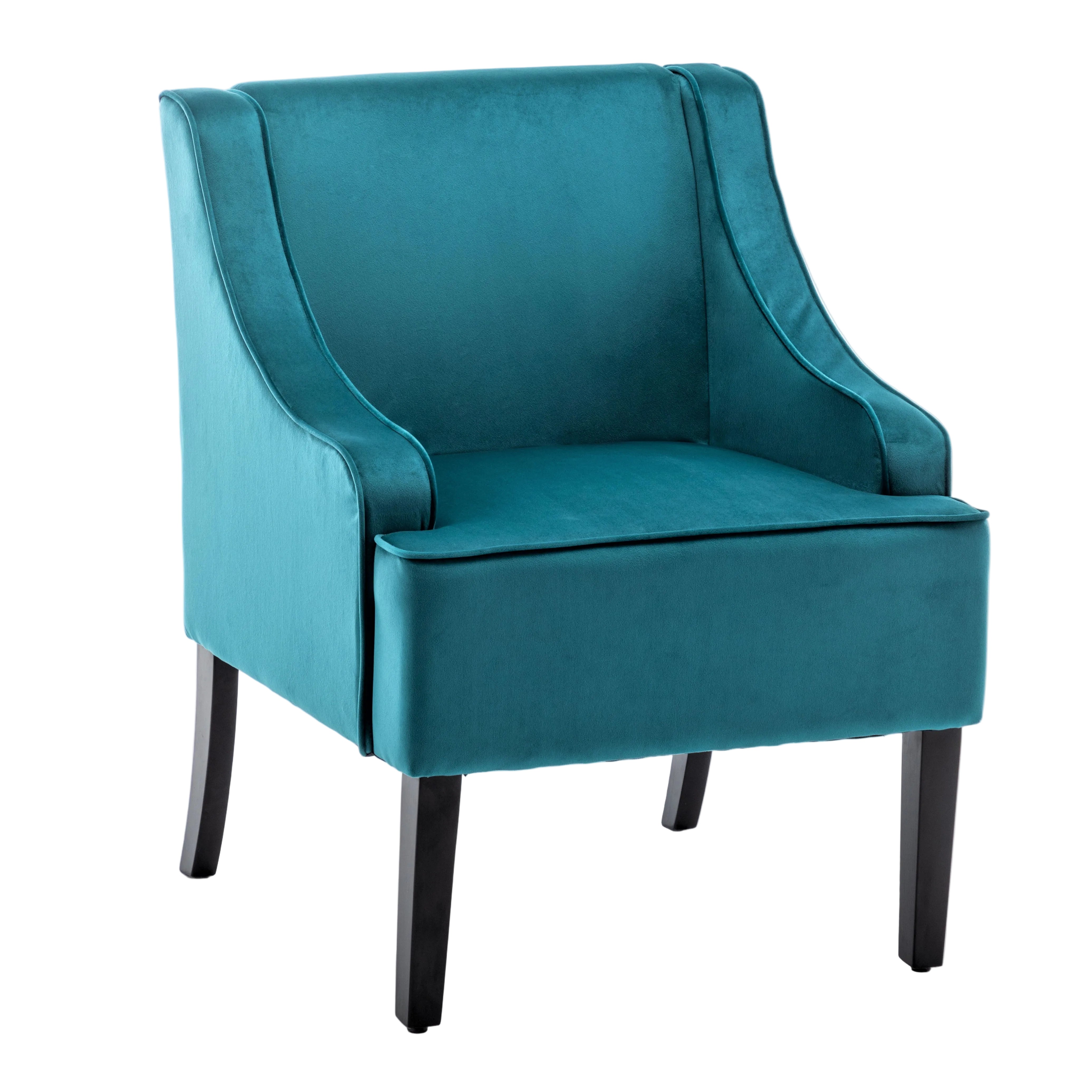 Versatile Velvet Side Chair with Recessed Arms