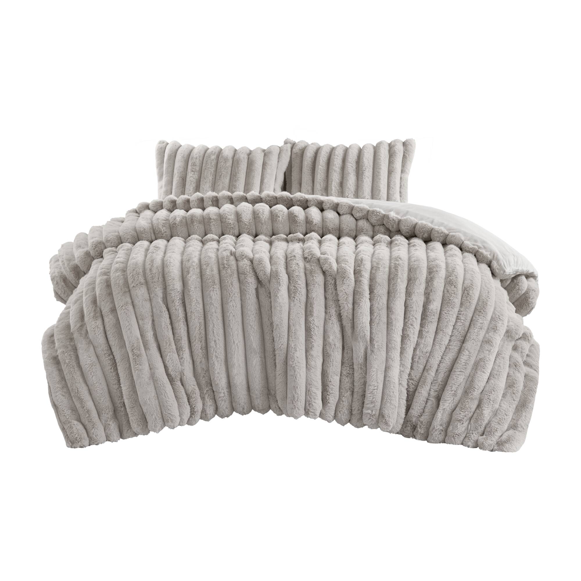 Ultrasoft Faux Fur Ribbed Comforter Set