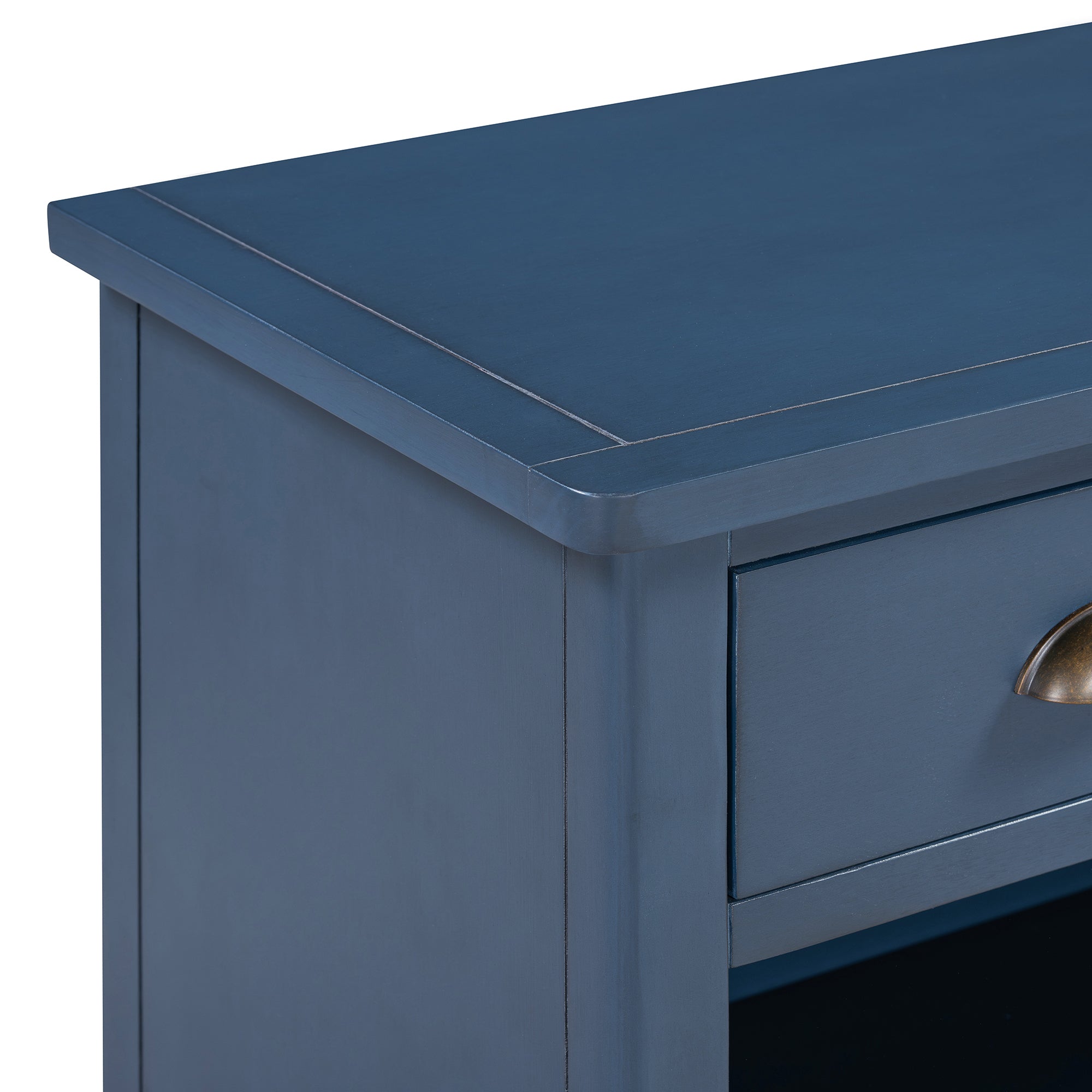 Console Table with Drawers and Water Hyacinth Woven Baskets