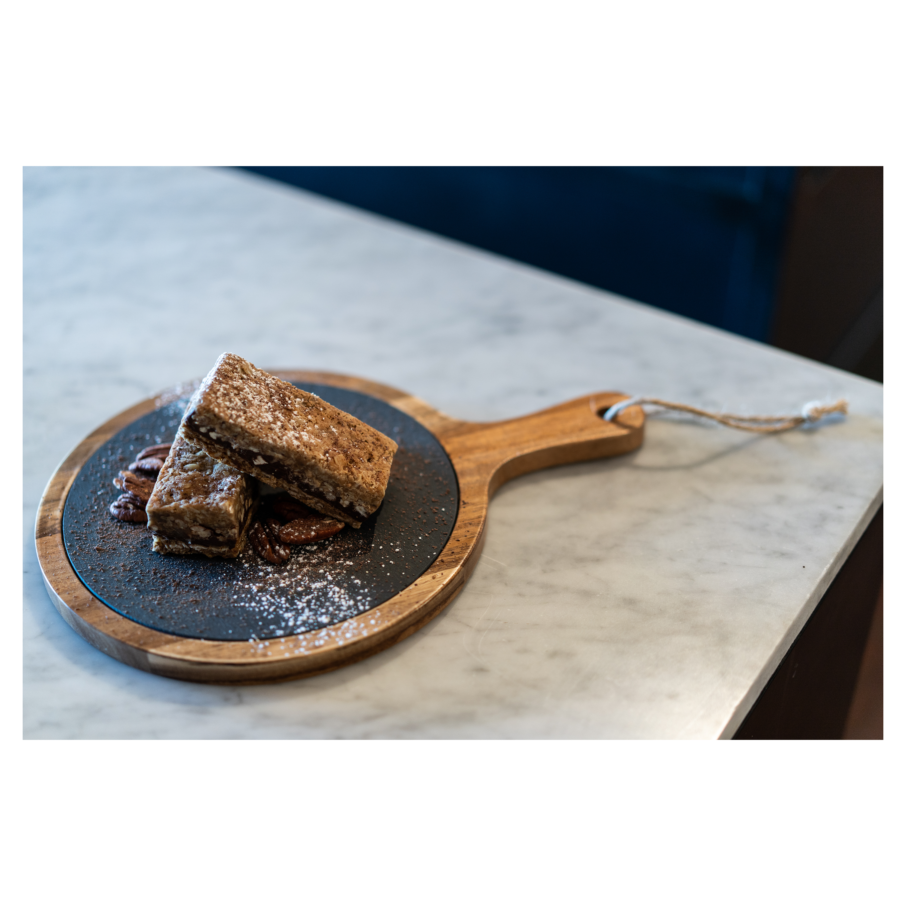 Round Set of 3 Slate and Wood Serving Boards