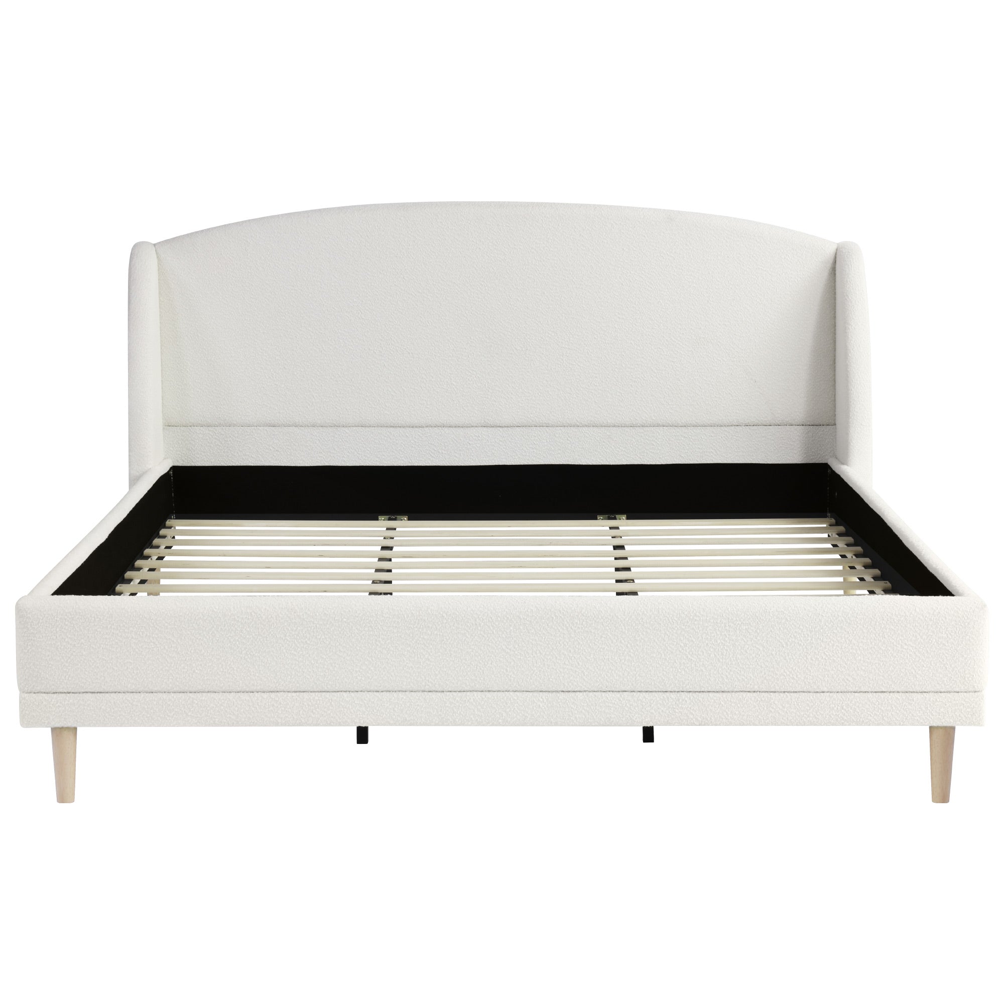 Boucle Fabric Upholstered Platform Bed