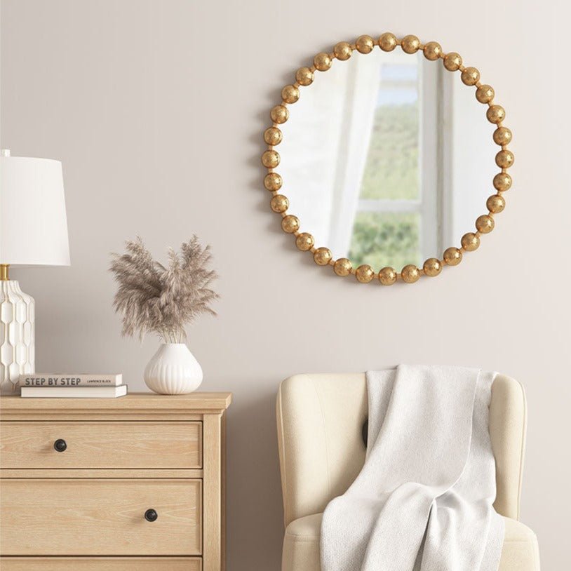 27" Diameter Beaded Round Wall Mirror - Mirrors