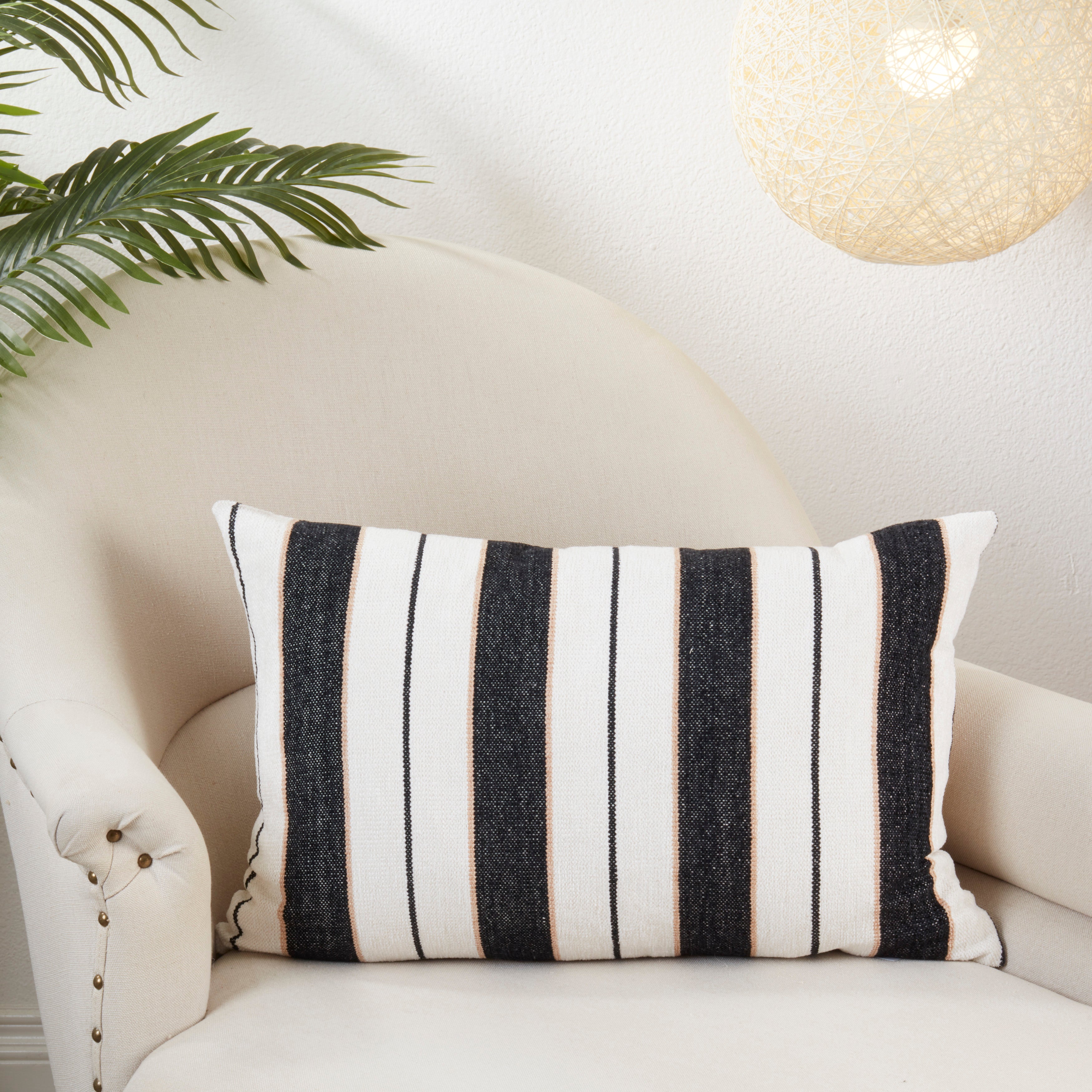 Faded Linear Pattern Poly Filled Throw Pillow