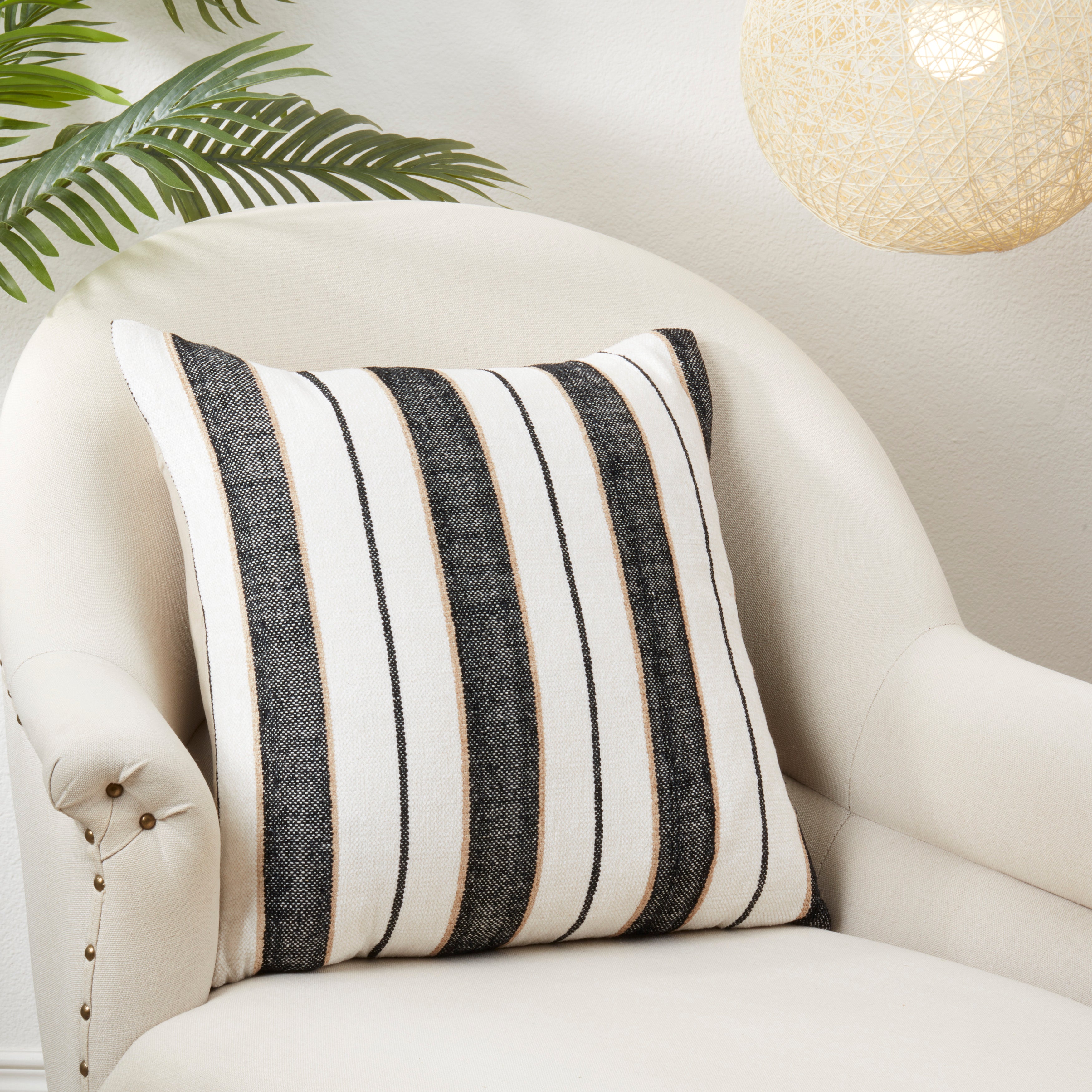 Faded Linear Pattern Poly Filled Throw Pillow