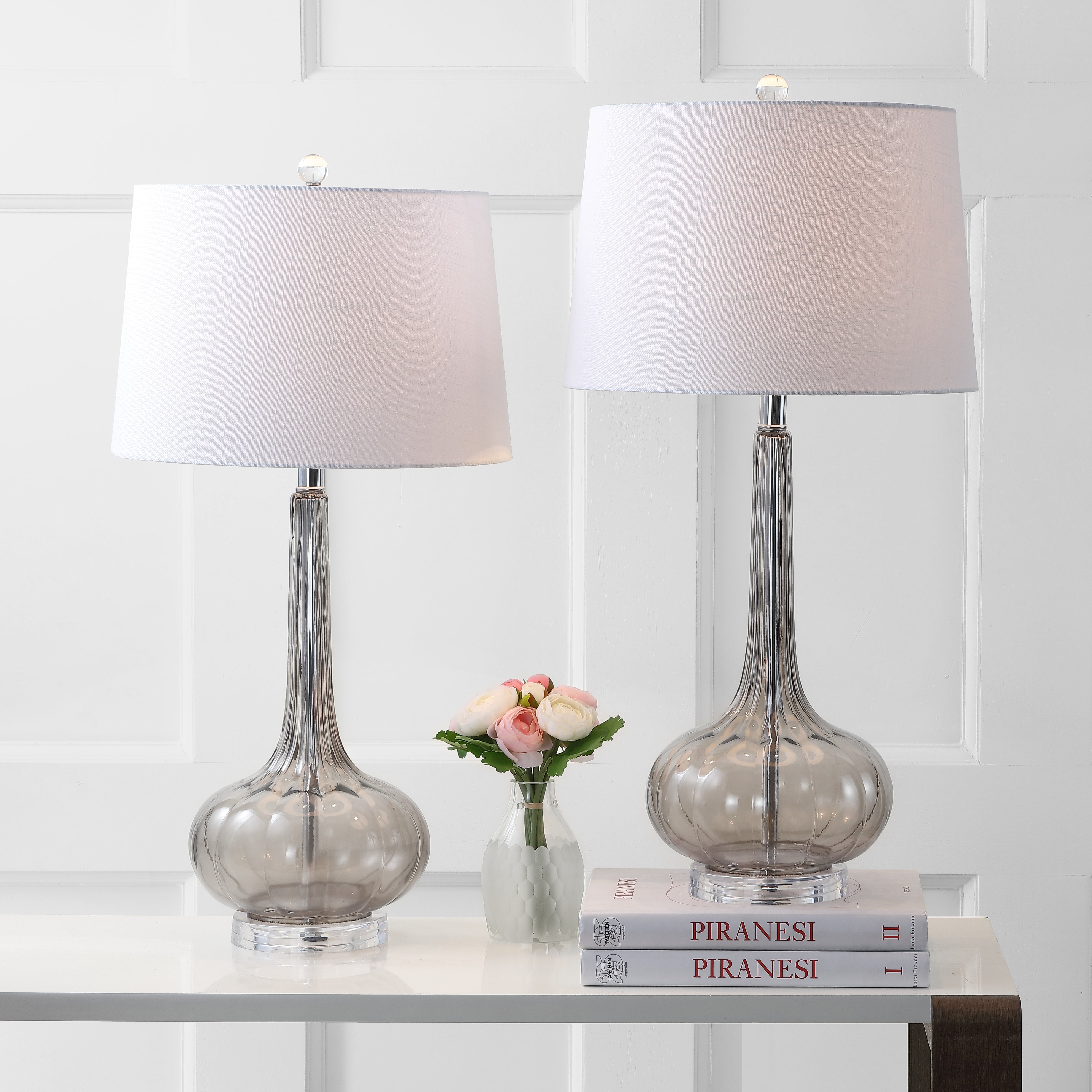 Bette Glass Teardrop LED Table Lamp, Set of 2