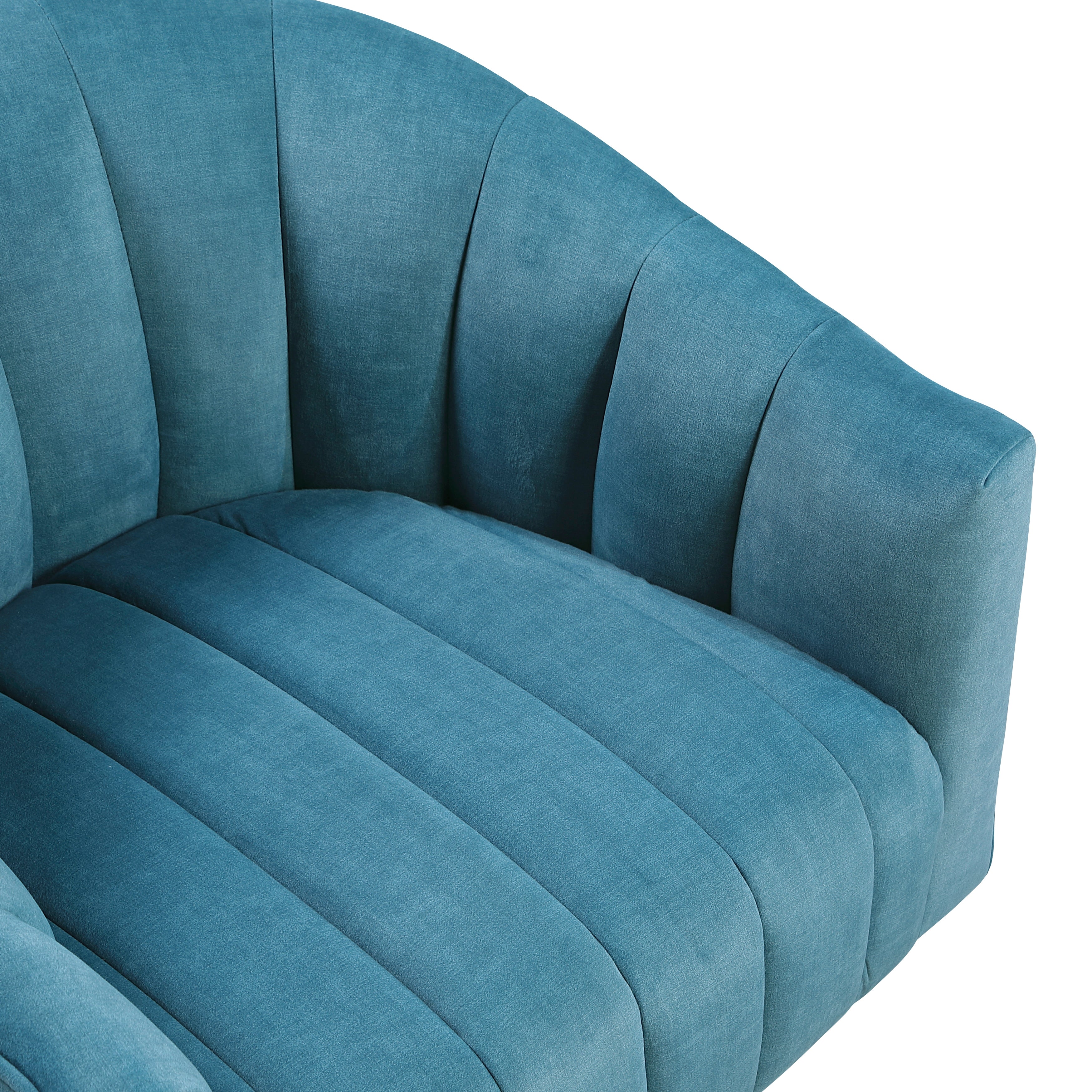 Dark Green Velvet Accent Chair Modern Luxury Living Room Furniture, 1pc Swivel Chair Comfortable Barrel Back