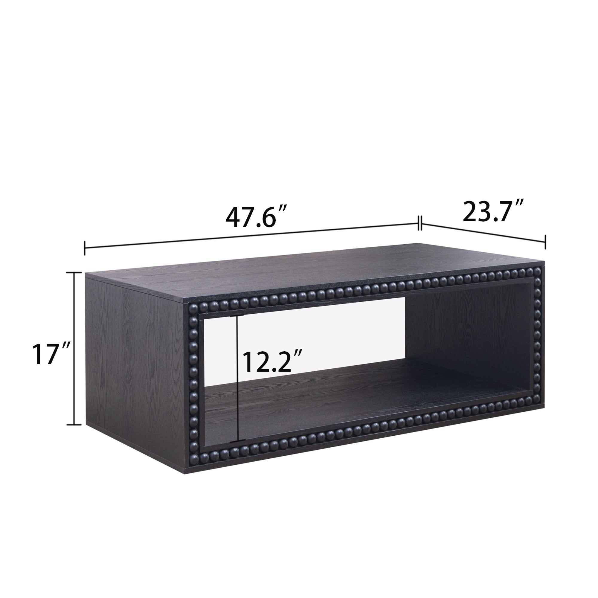 Beaded Edge Open Storage Coffee Table