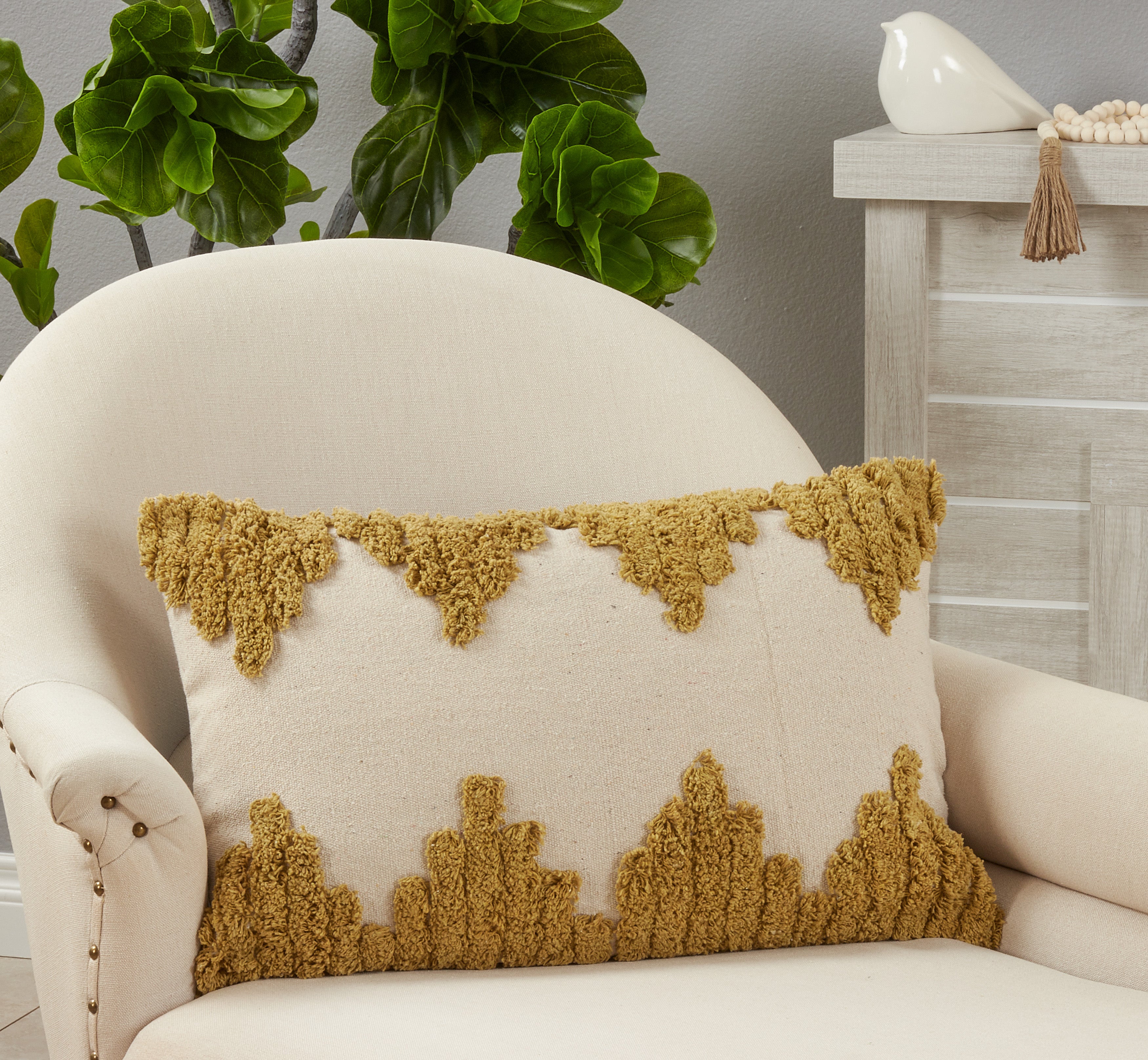 Tufted Poly Filled Throw Pillow